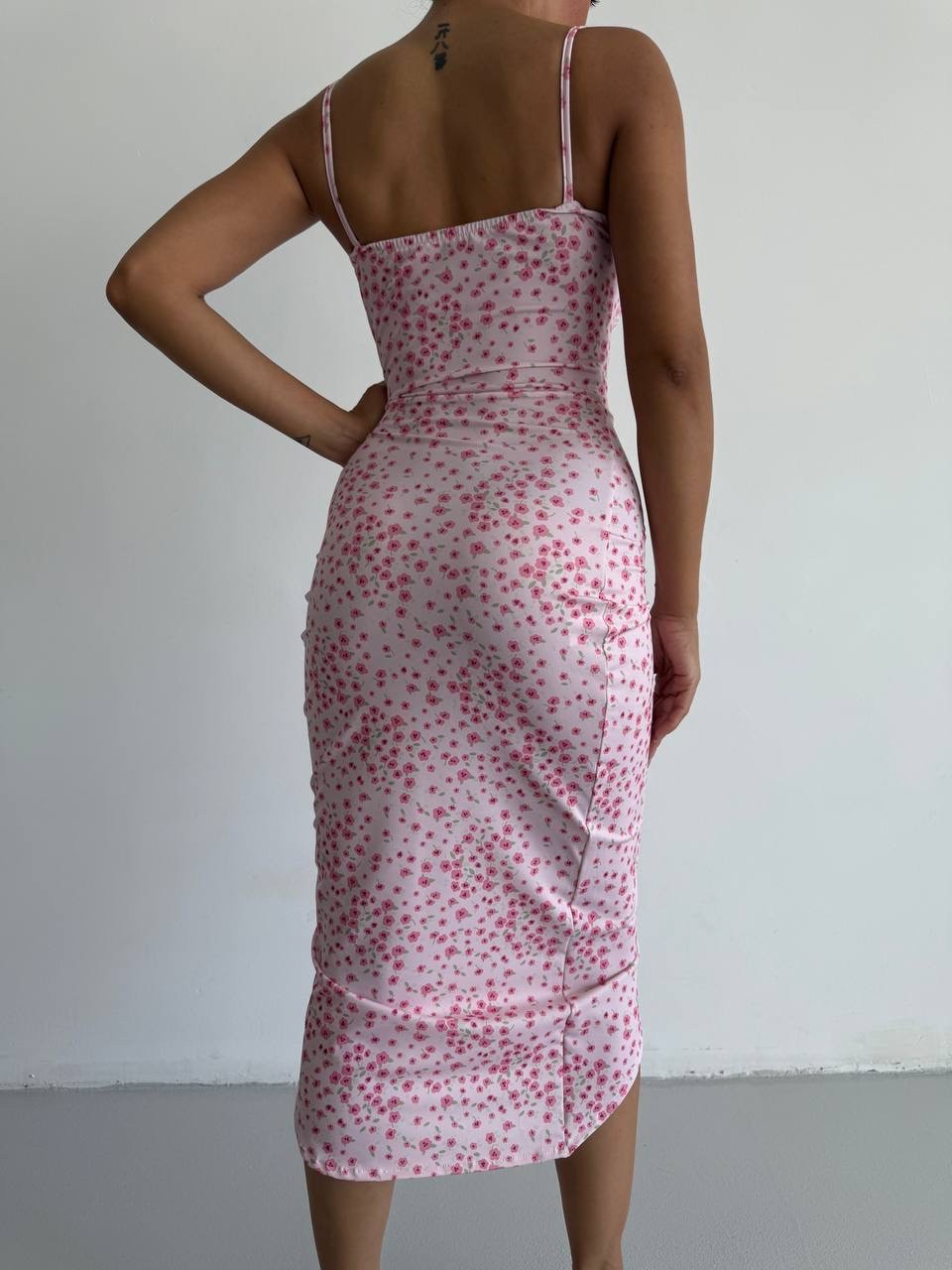 Askılı Pink Elbise