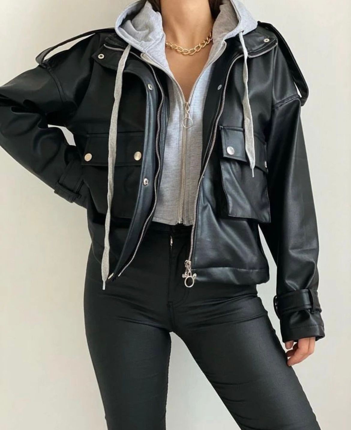 Bell Hooded Leather Jacket
