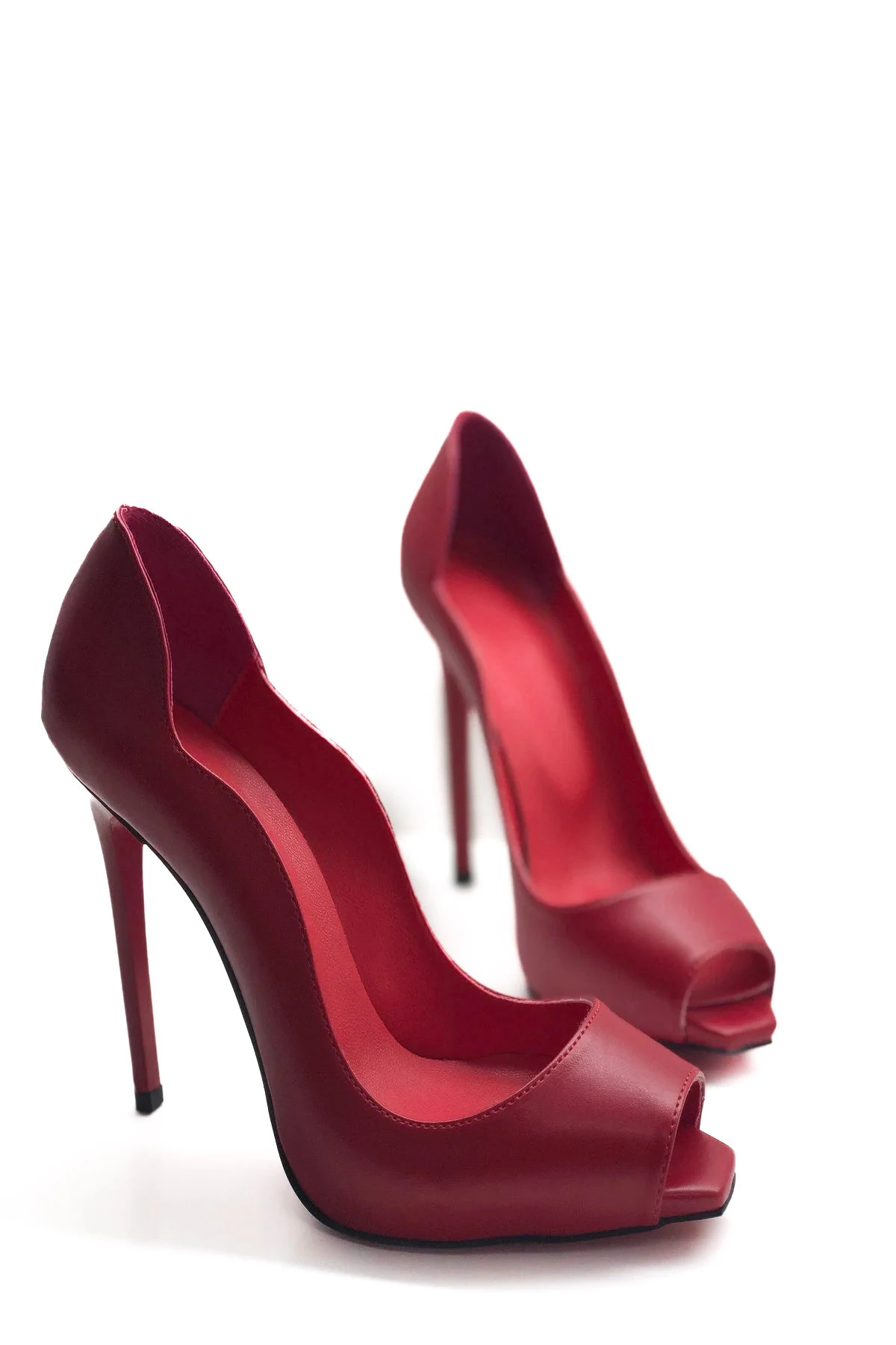 Amarelle Gizli Platformlu Kare Burun Love Stiletto Topuklu Ayakkabı