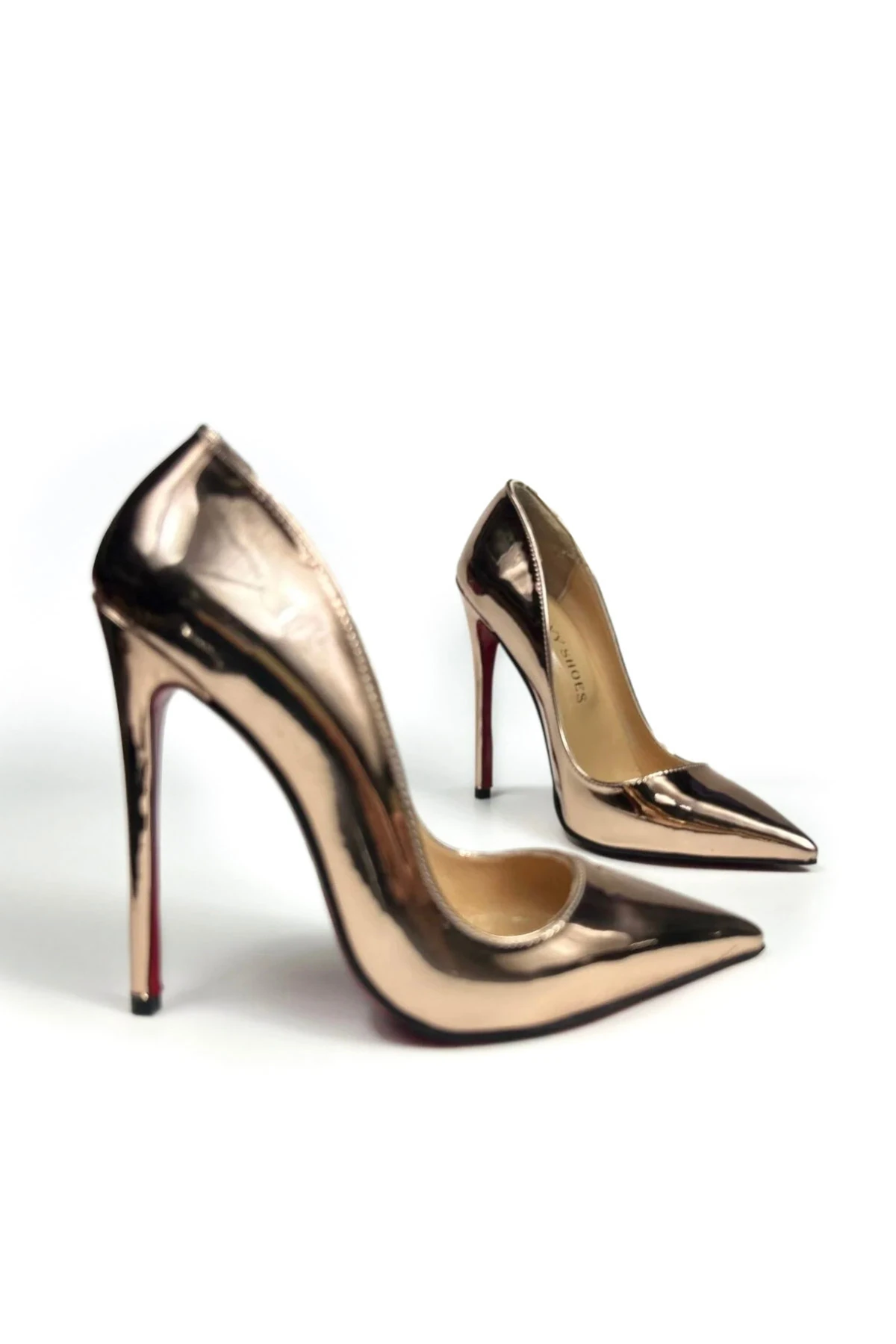 Sirius Hakiki Deri Astarlı Kaplama Topuk Aynalı Jürdan Stiletto Topuklu Ayakkabı