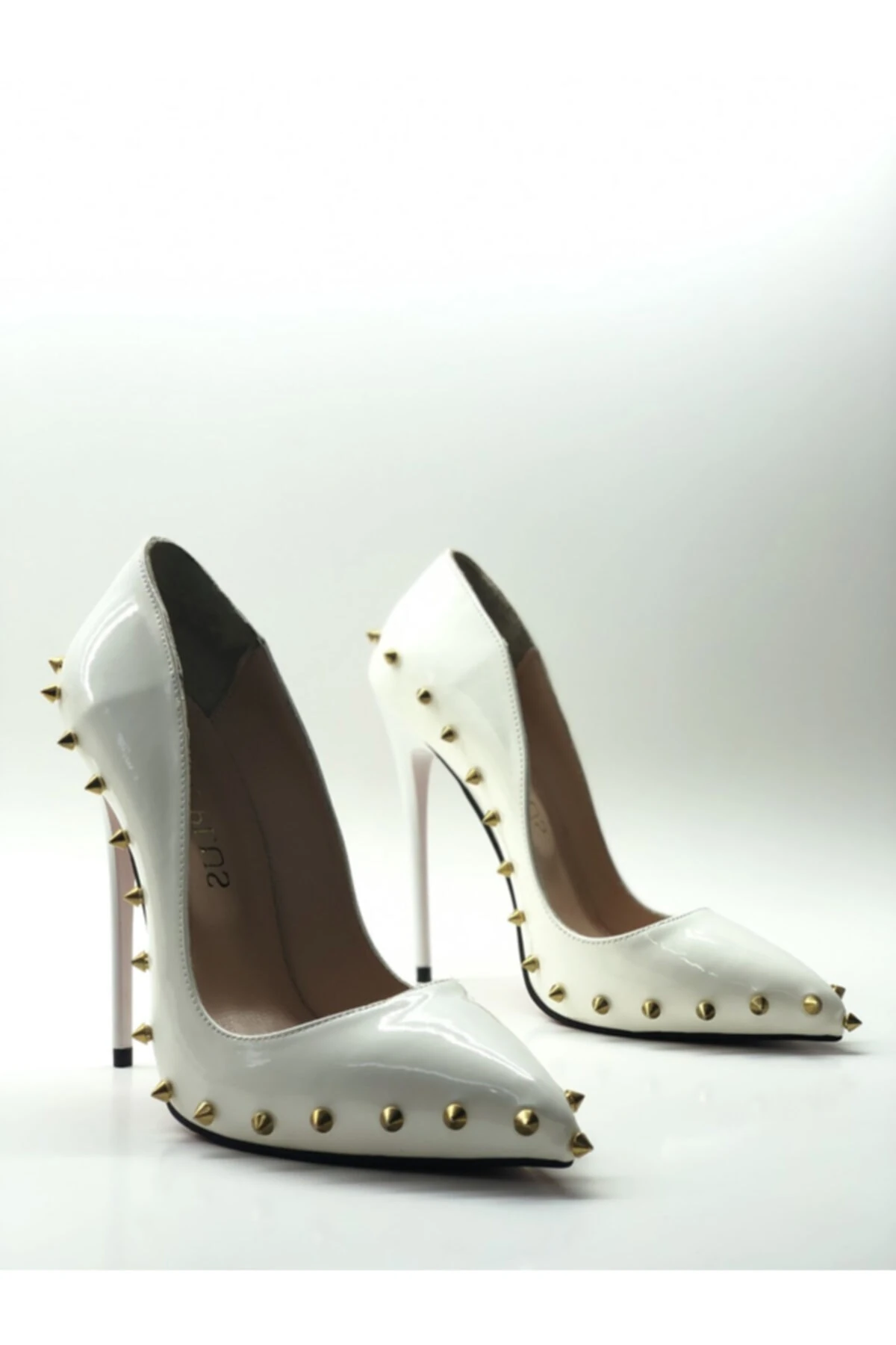 Tarotlu Deri Astarlı Siyah Rugan Gizli Platformlu Stiletto Topuklu Ayakkabı