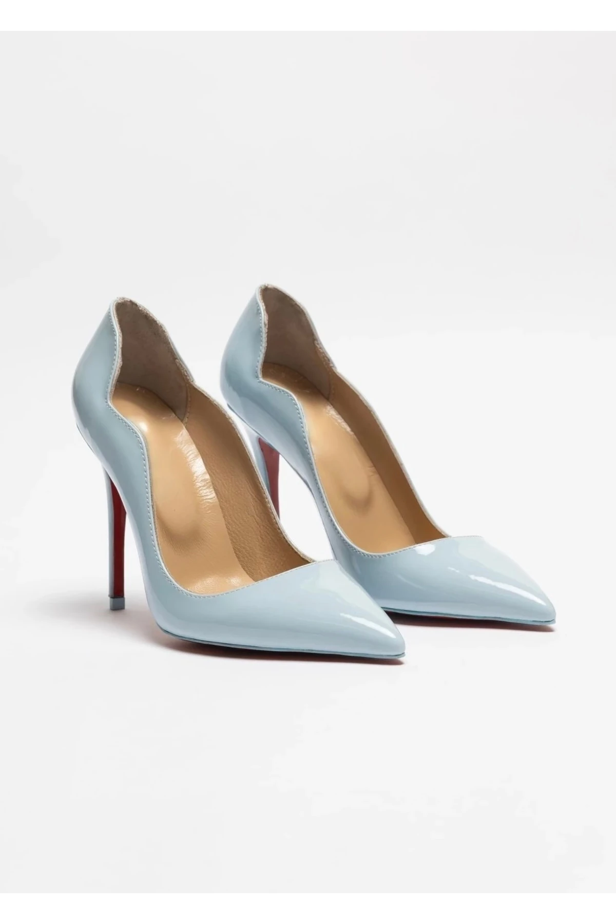 Capella - Bebe Mavi Rugan Stiletto Hakiki Deri Astarlı Topuklu Ayakkabı