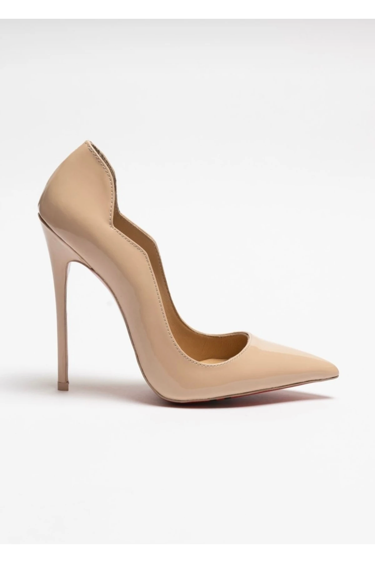 Capella - Bej Rugan Stiletto Hakiki Deri Astarlı Topuklu Ayakkabı