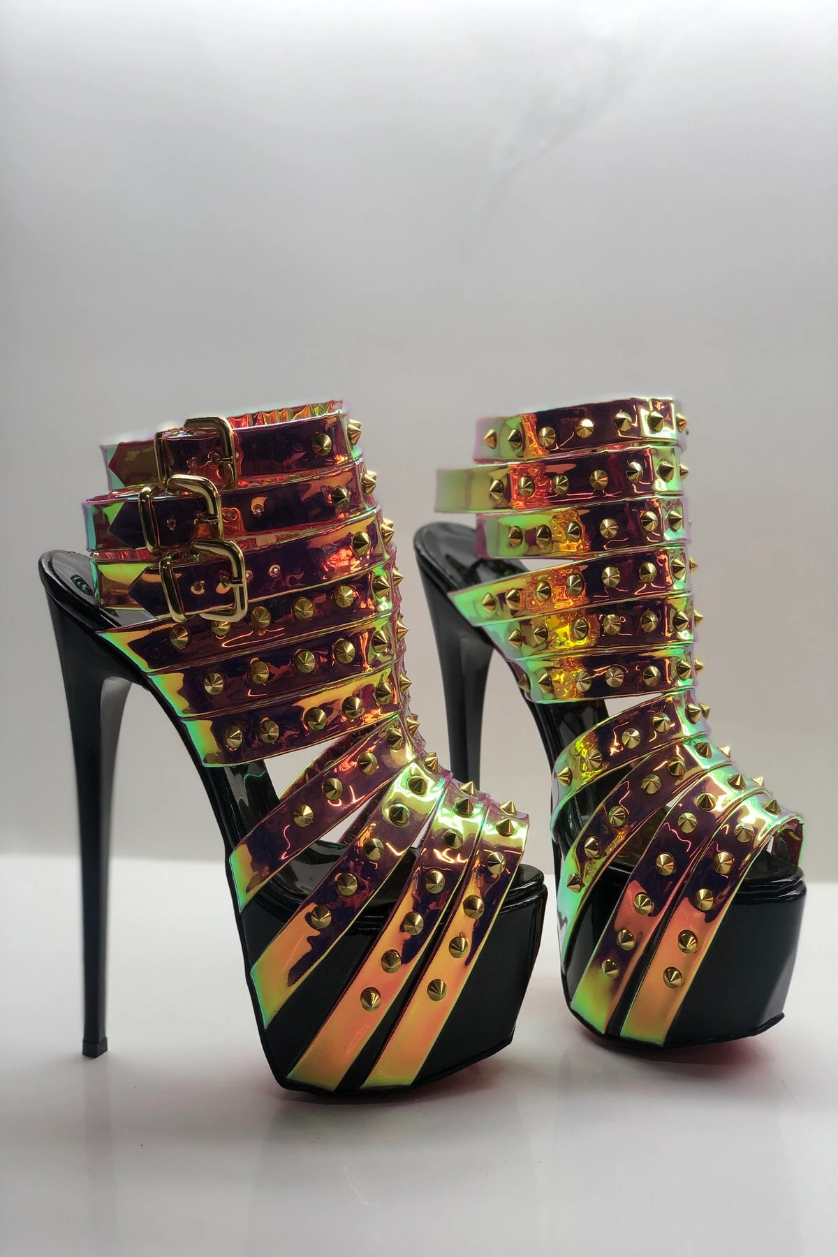 Polarisia Tarotlu Platform Topuklu Ayakkabı - Renkli Helogram