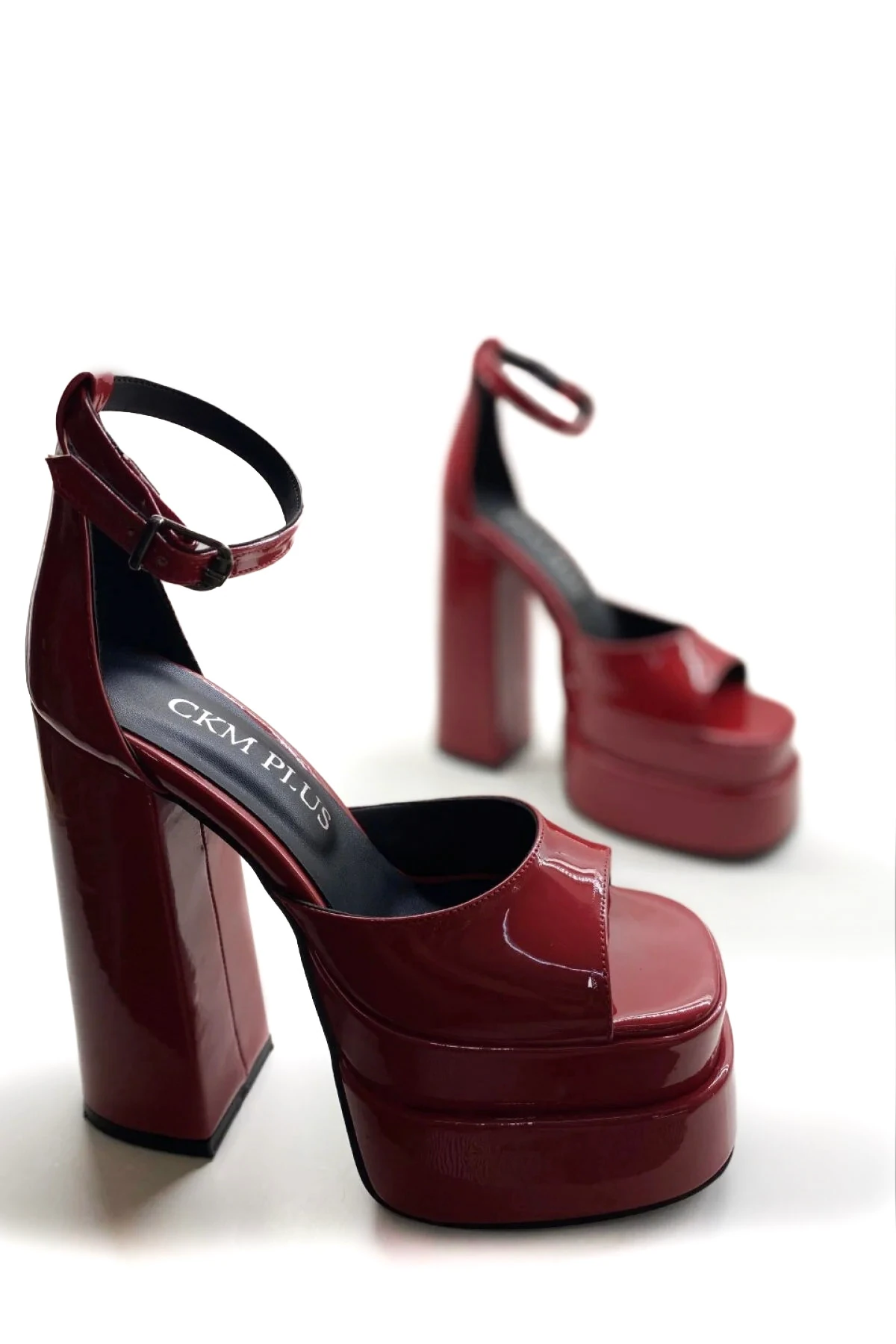 Solistra Bilekten Bağlamalı Çift Platformlu Topuklu Sandalet