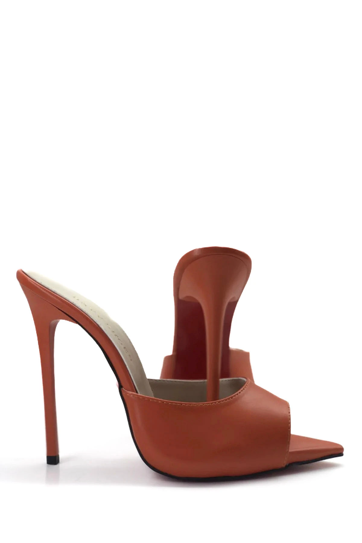 Hakiki Deri Astarlı Topuklu Terlik