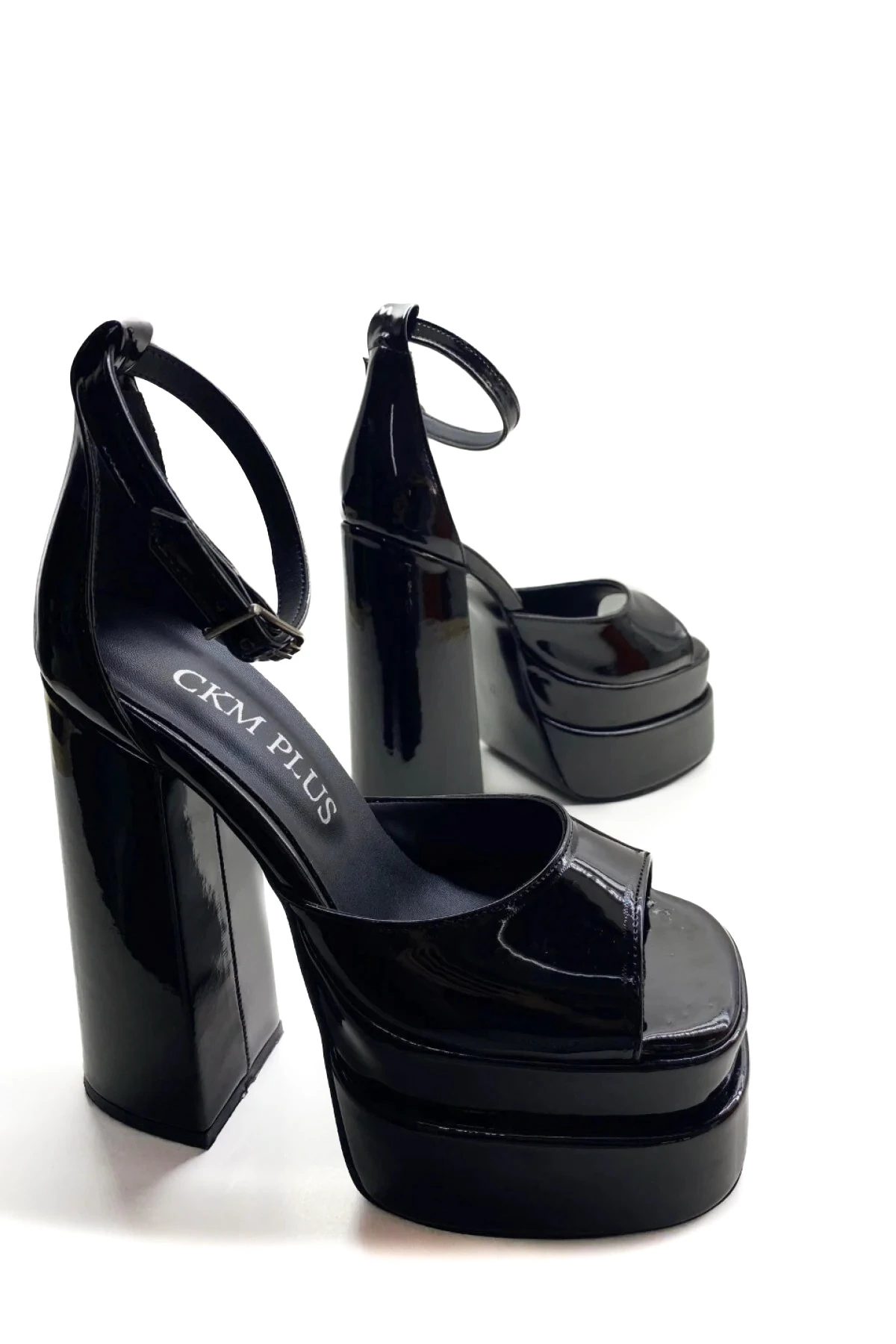 Solistra Bilekten Bağlamalı Çift Platformlu Topuklu Sandalet