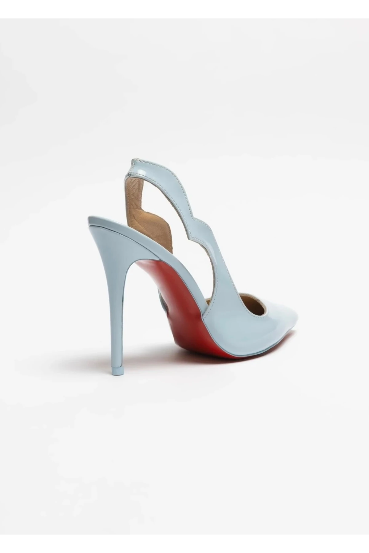 Arcturus - Bebe Mavi Rugan Stiletto Hakiki Deri Astarlı Topuklu Ayakkabı