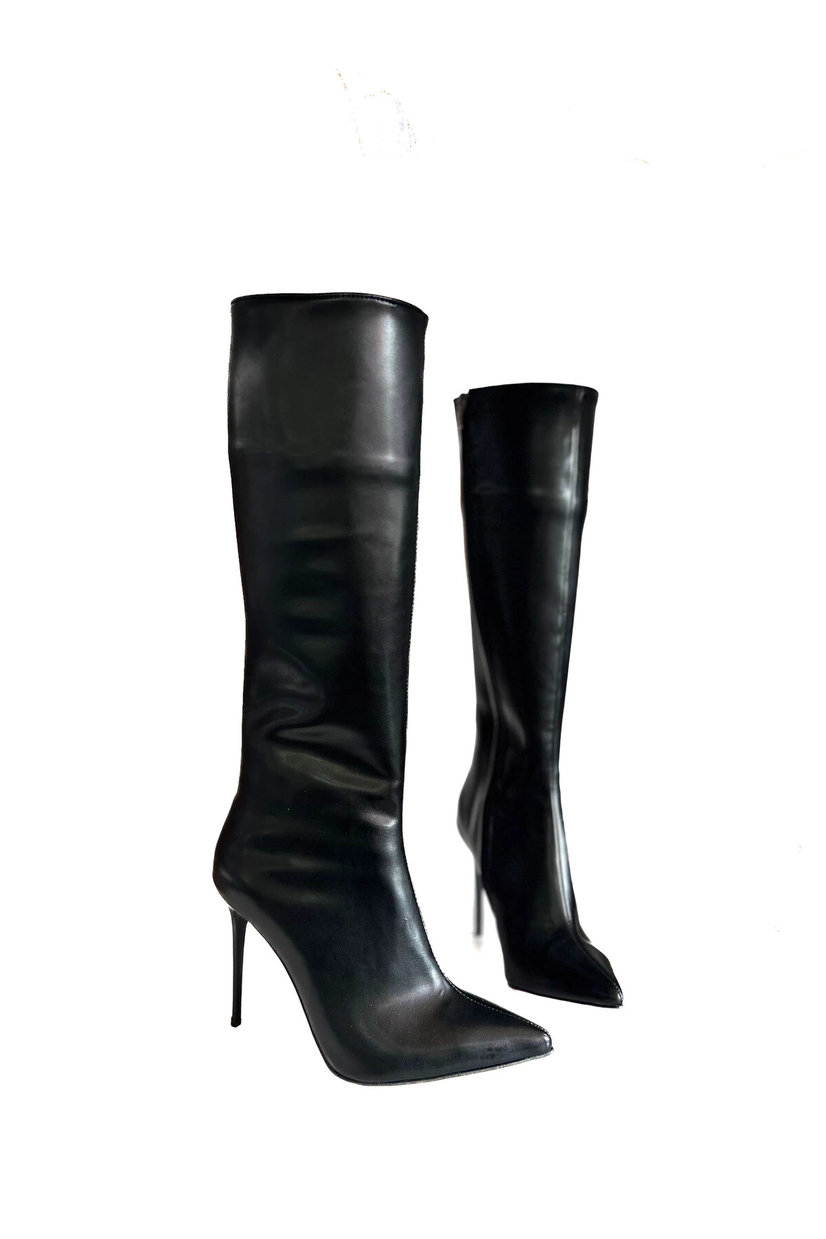 Siyah Mat Yüksek Topuklu Fermuarlı Kadın Çizme