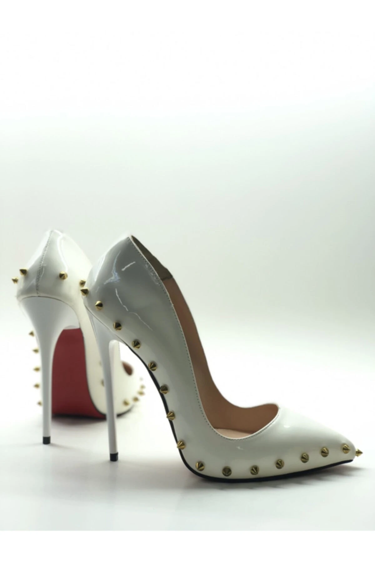 Tarotlu Deri Astarlı Siyah Rugan Gizli Platformlu Stiletto Topuklu Ayakkabı