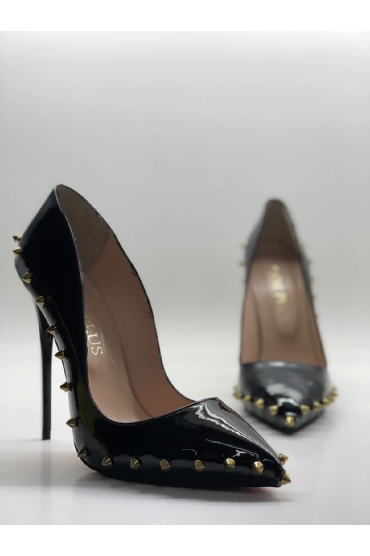 Lumira Tarotlu Deri Astarlı Gizli Platformlu Stiletto Topuklu Ayakkabı