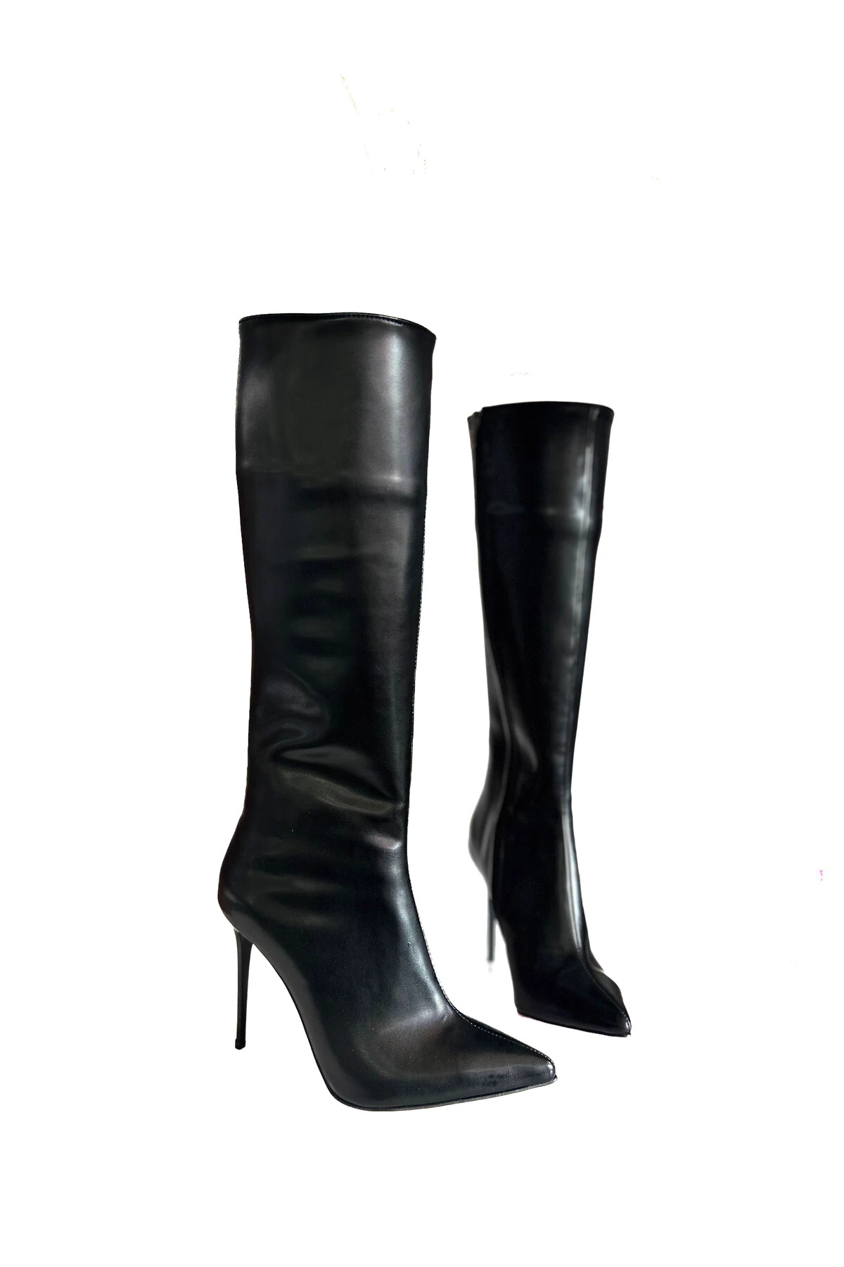 Siyah Mat Yüksek Topuklu Fermuarlı Kadın Çizme