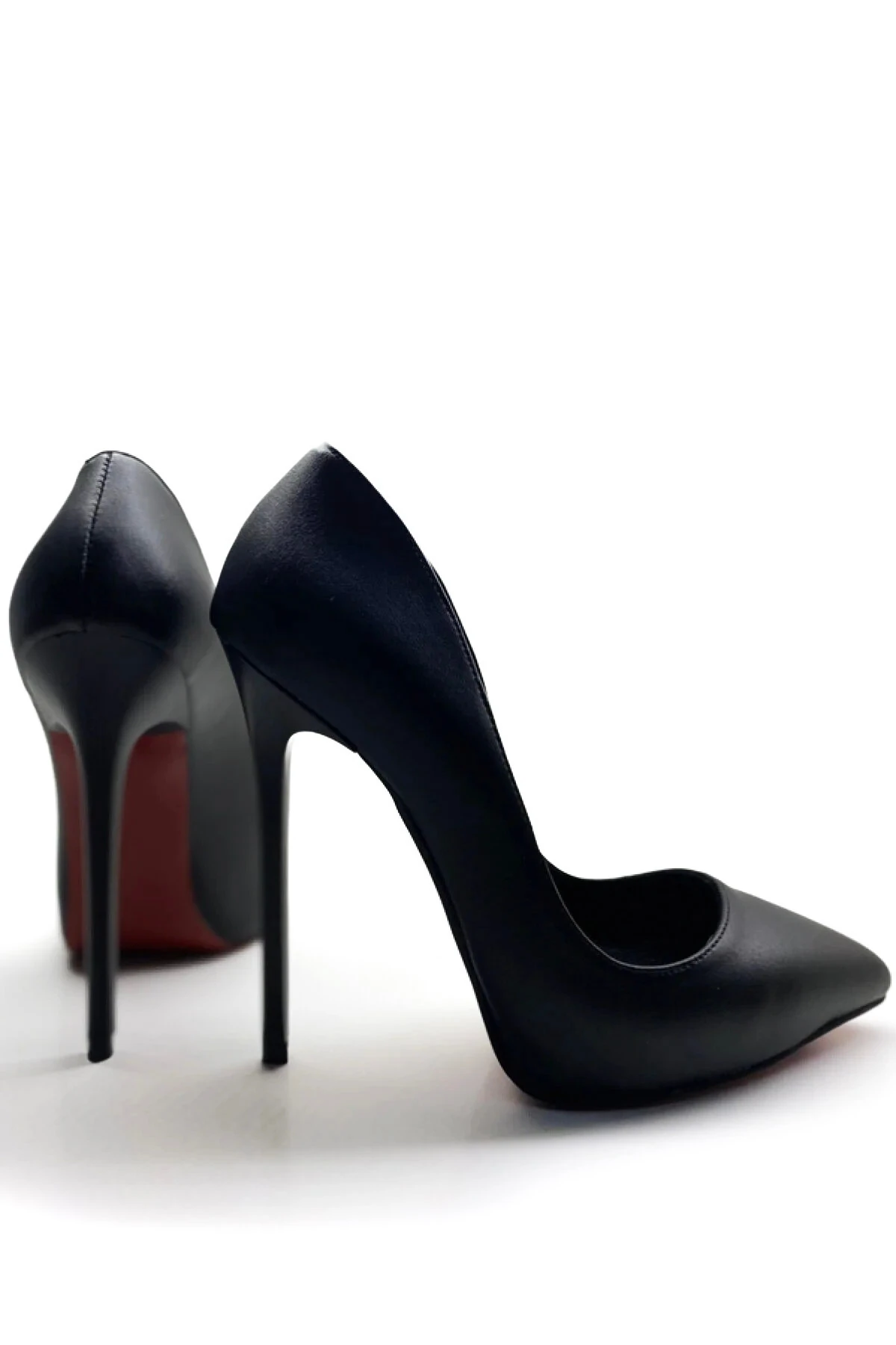Andromeda Hakiki Deri Astarlı Gizli Platformlu Stiletto Topuklu Ayakkabı - si̇yah deri̇