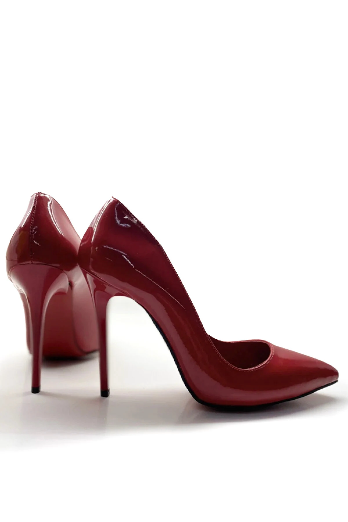 Andromeda Hakiki Deri Astarlı Stiletto Topuklu Ayakkabı - kirmizi rugan