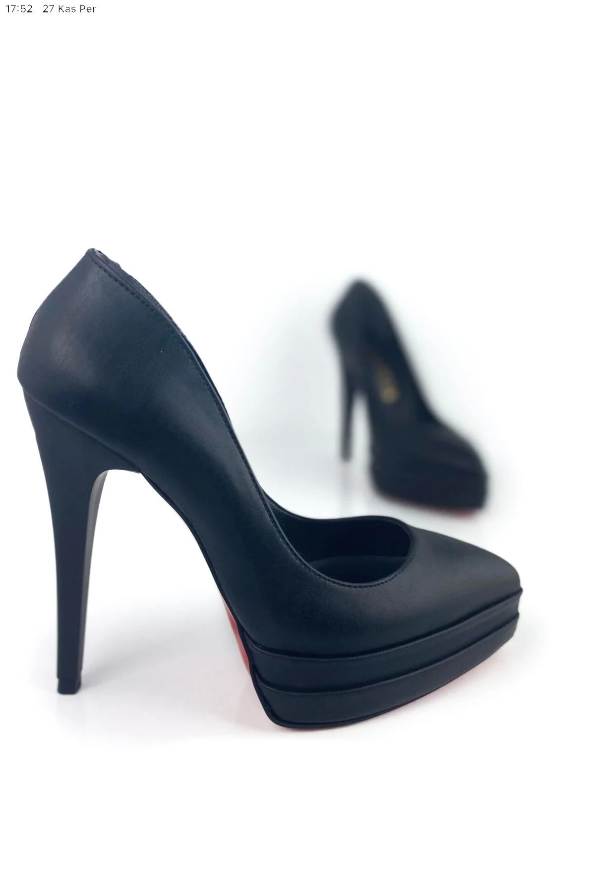 Stellaria Çift Platformlu Stiletto Topuklu Ayakkabı - Sıyah