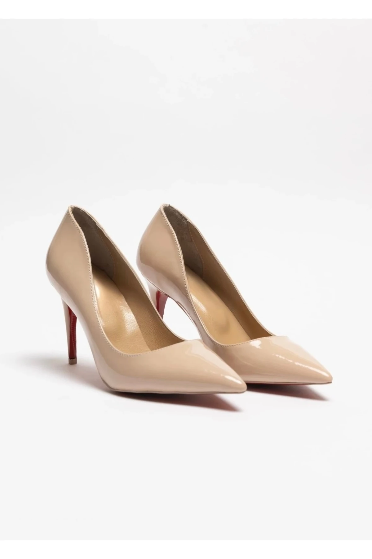 Sirius - Bej Rugan Stiletto Hakiki Deri Astarlı Topuklu Ayakkabı