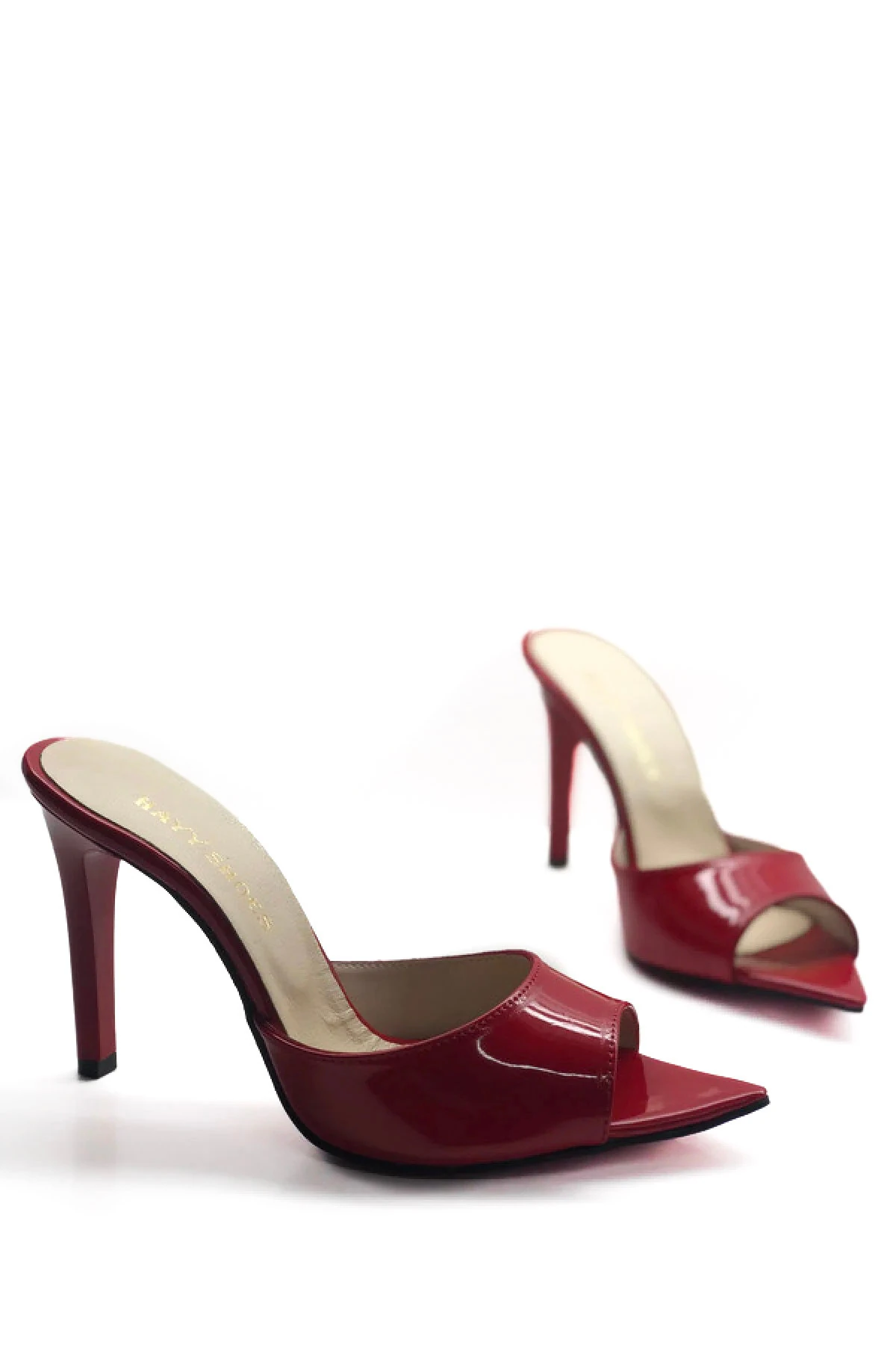 Hakiki Deri Astarlı Topuklu Terlik