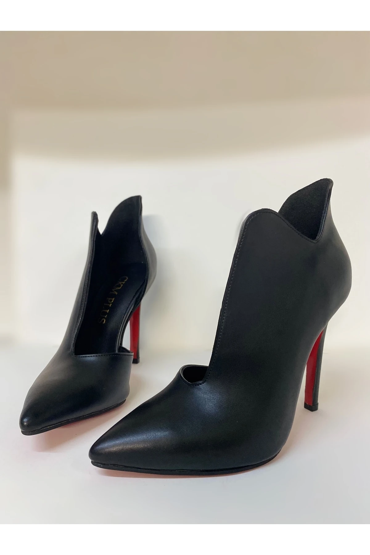 Özel Tasarım Love Siyah Deri Aynalı Jürdan Kaplama Topuk Stiletto Bottie Kadın Topuklu Bot