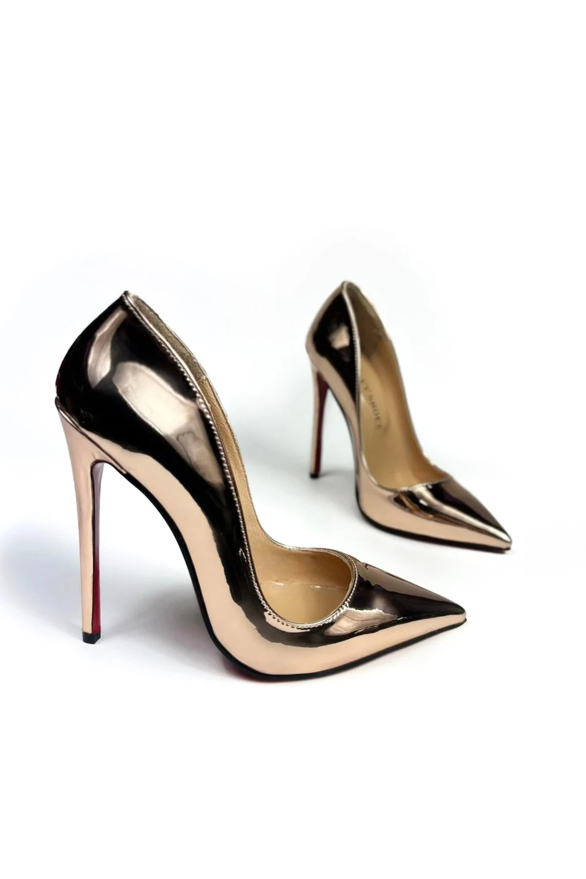 Sirius Hakiki Deri Astarlı Kaplama Topuk Aynalı Jürdan Stiletto Topuklu Ayakkabı