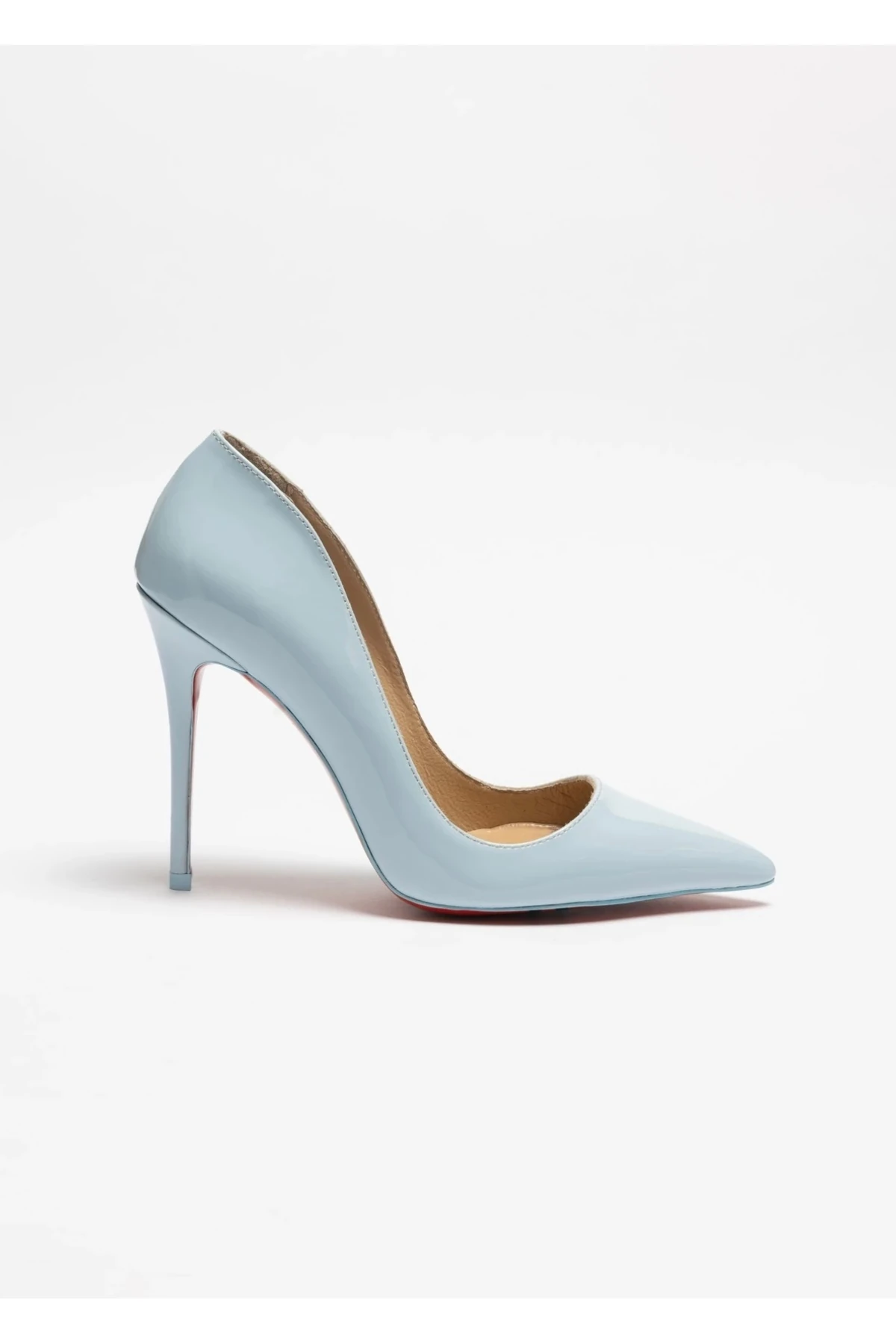 Sirius - Bebe Mavi Rugan Stiletto Hakiki Deri Astarlı Topuklu Ayakkabı
