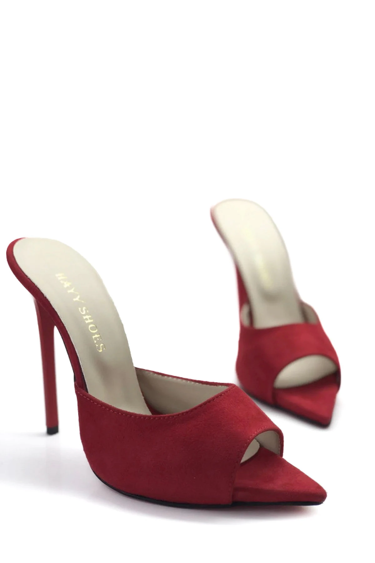 Hakiki Deri Astarlı Topuklu Terlik