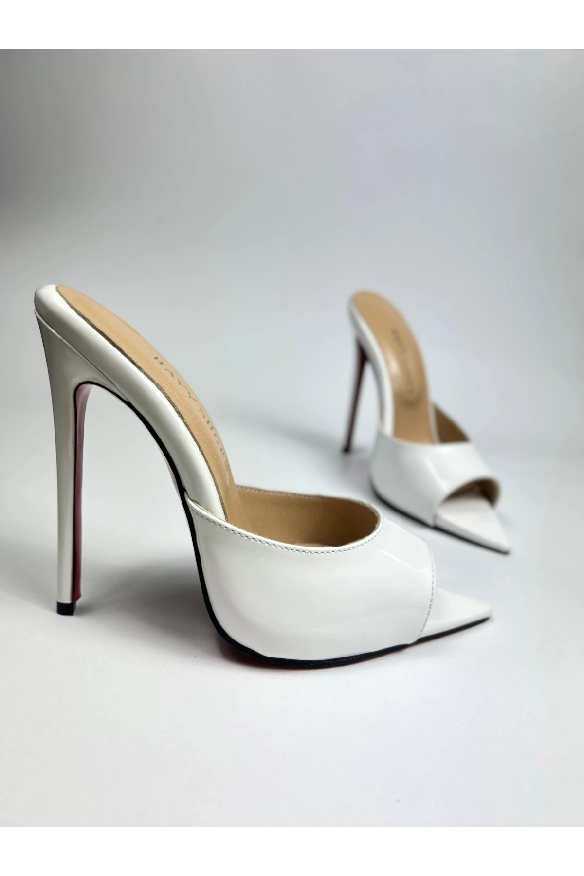 Orion Hakiki Deri Astarlı Kaplama Topuk Aynalı Jürdan Topuklu Terlik