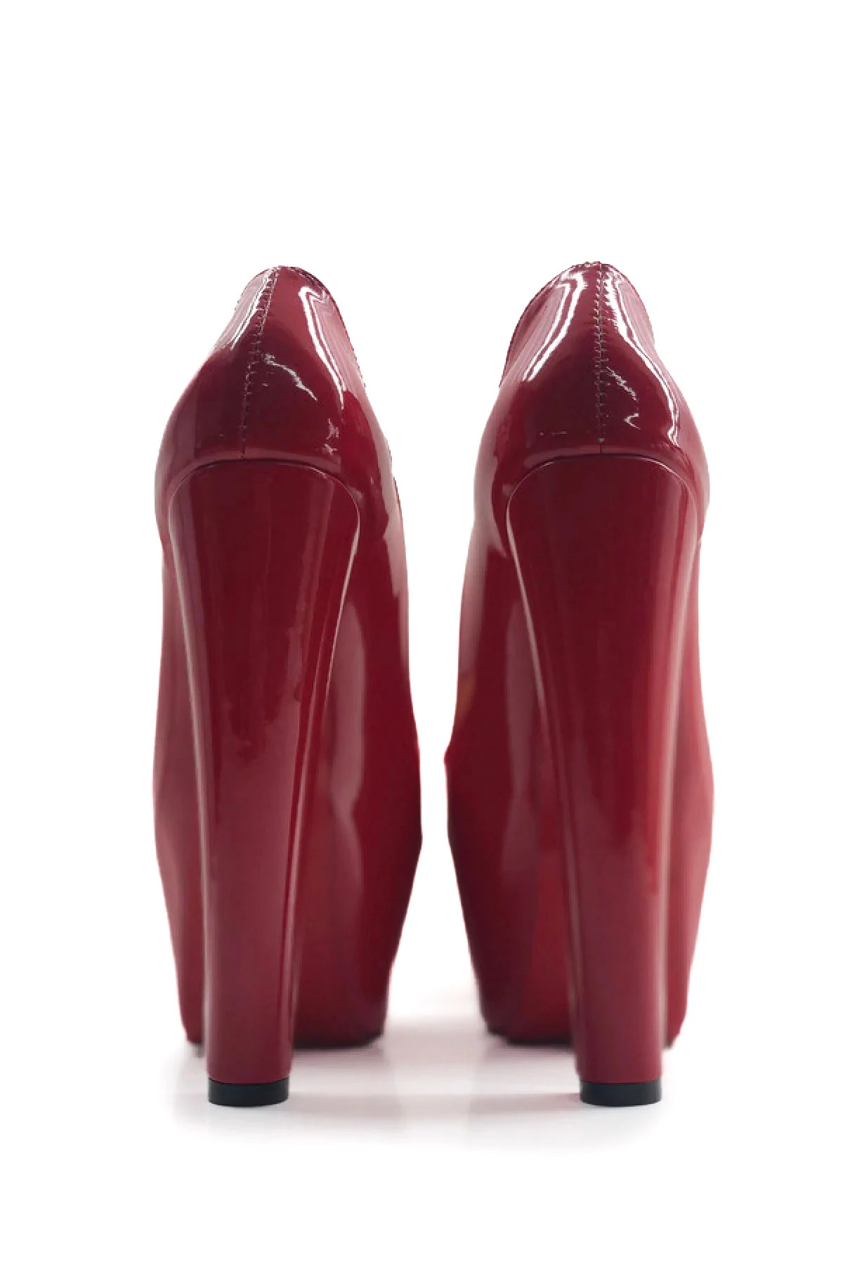 Beyaz Rugan Love Platform Topuklu Ayakkabı