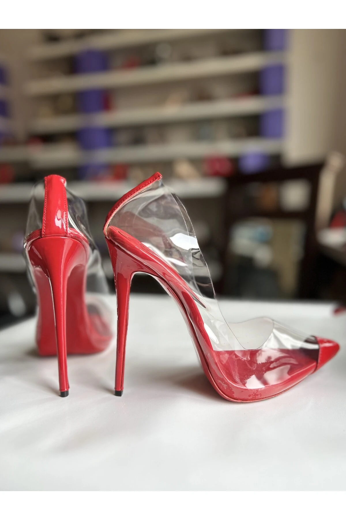 Galadriel Şeffaf Gizli Platformlu Stiletto Yüksek Topuklu Ayakkabı