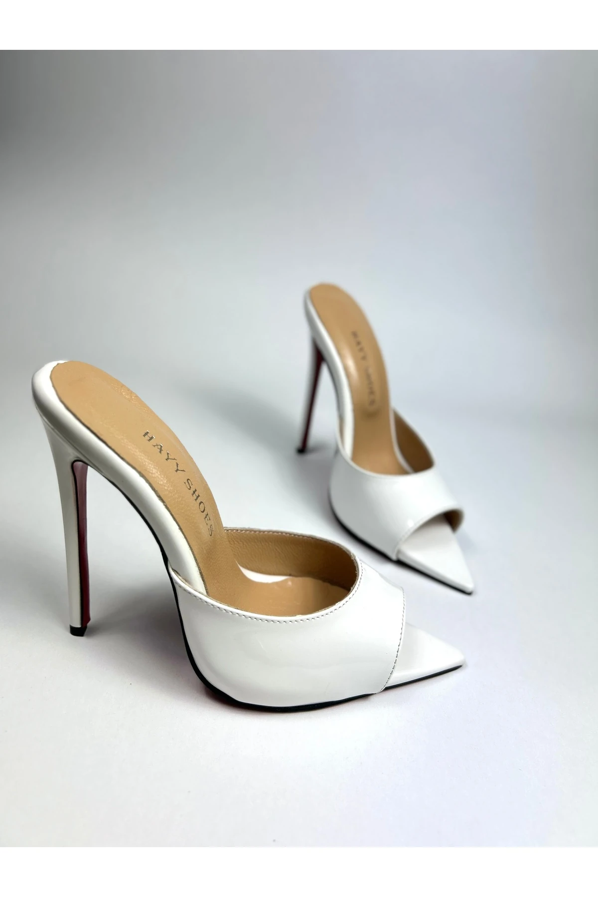 Orion Hakiki Deri Astarlı Kaplama Topuk Aynalı Jürdan Topuklu Terlik