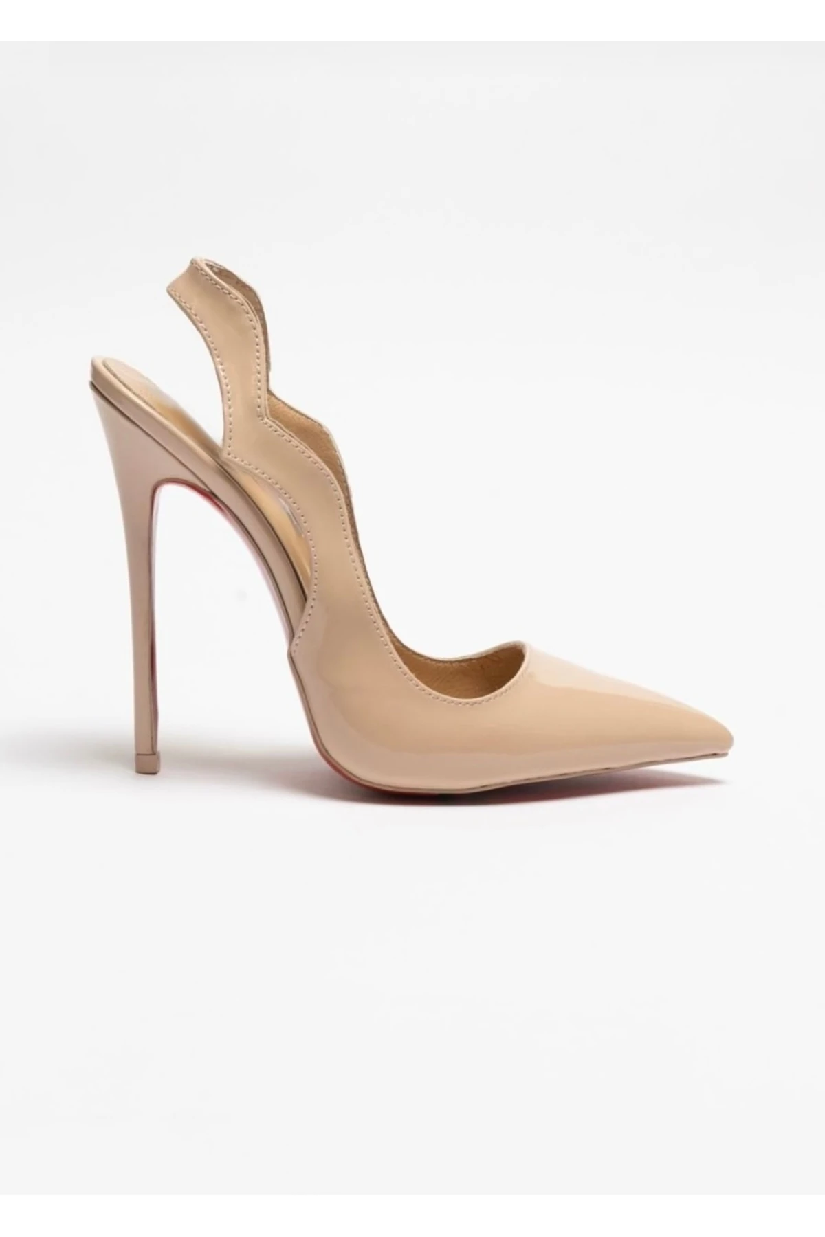 Arcturus - Bej Rugan Stiletto Hakiki Deri Astarlı Topuklu Ayakkabı