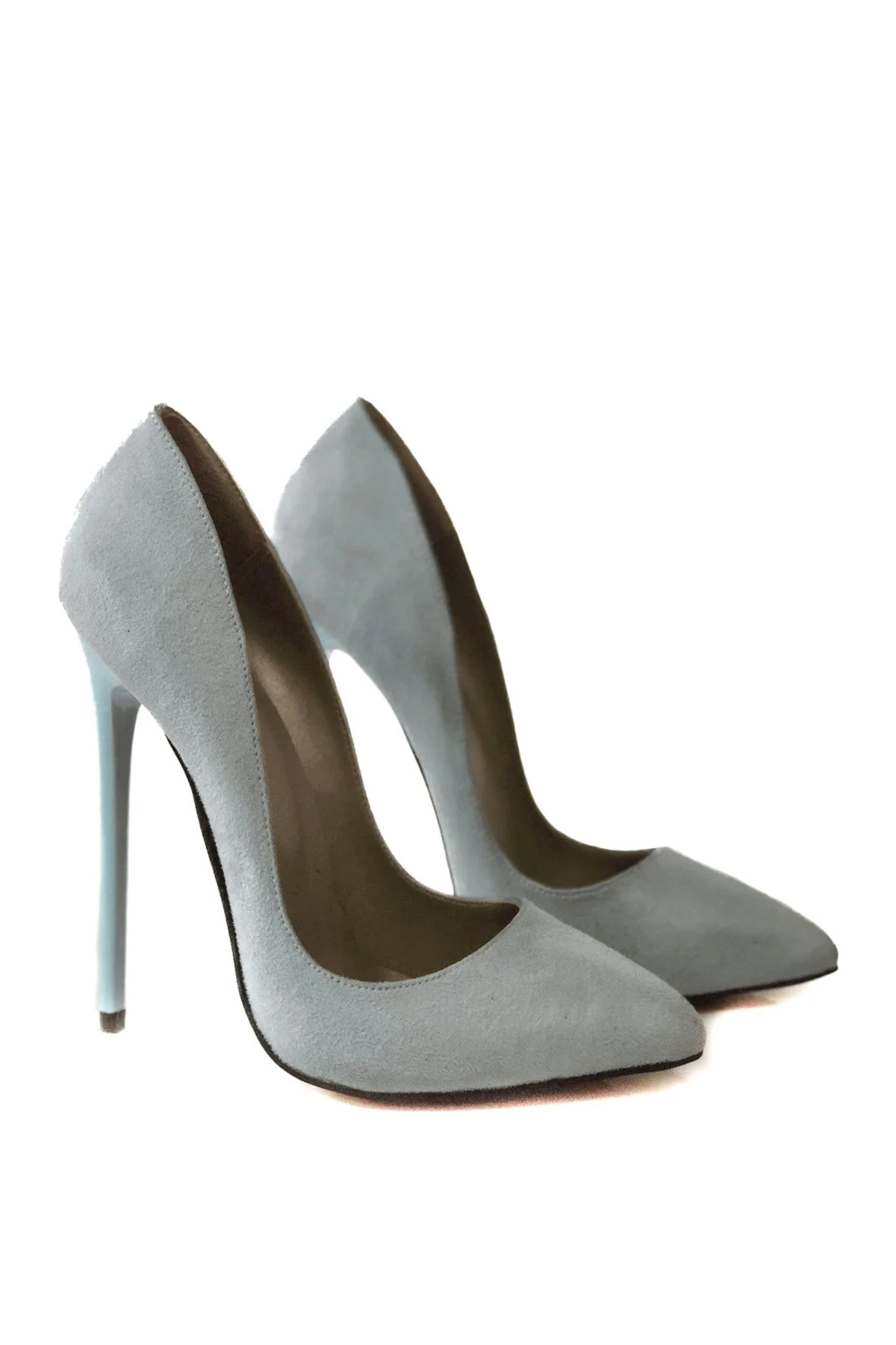 Aurora Stiletto Kadın Yüksek Topuklu Ayakkabı - bebe mavi̇ süet