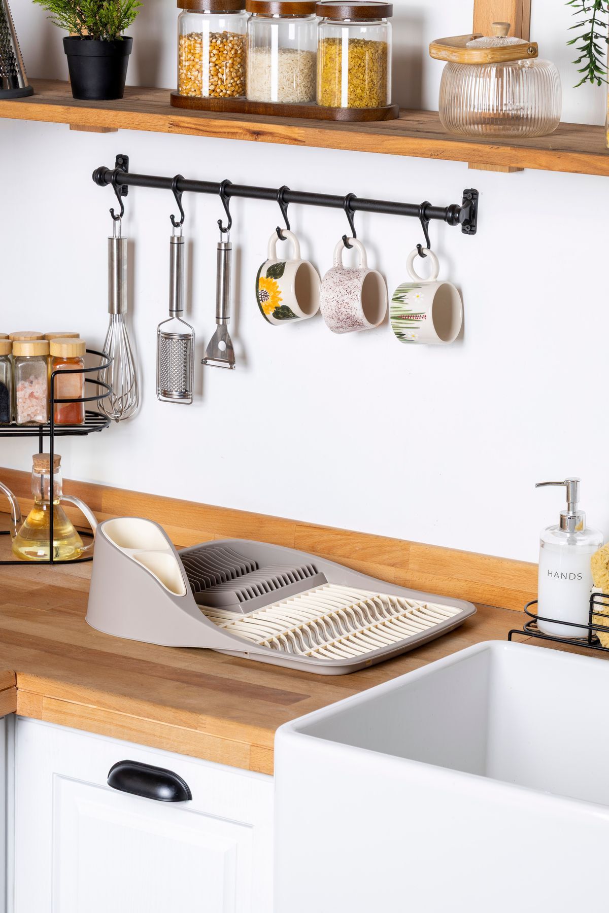 Tezgah Üstü Bulaşık Kurutmalığı Bej