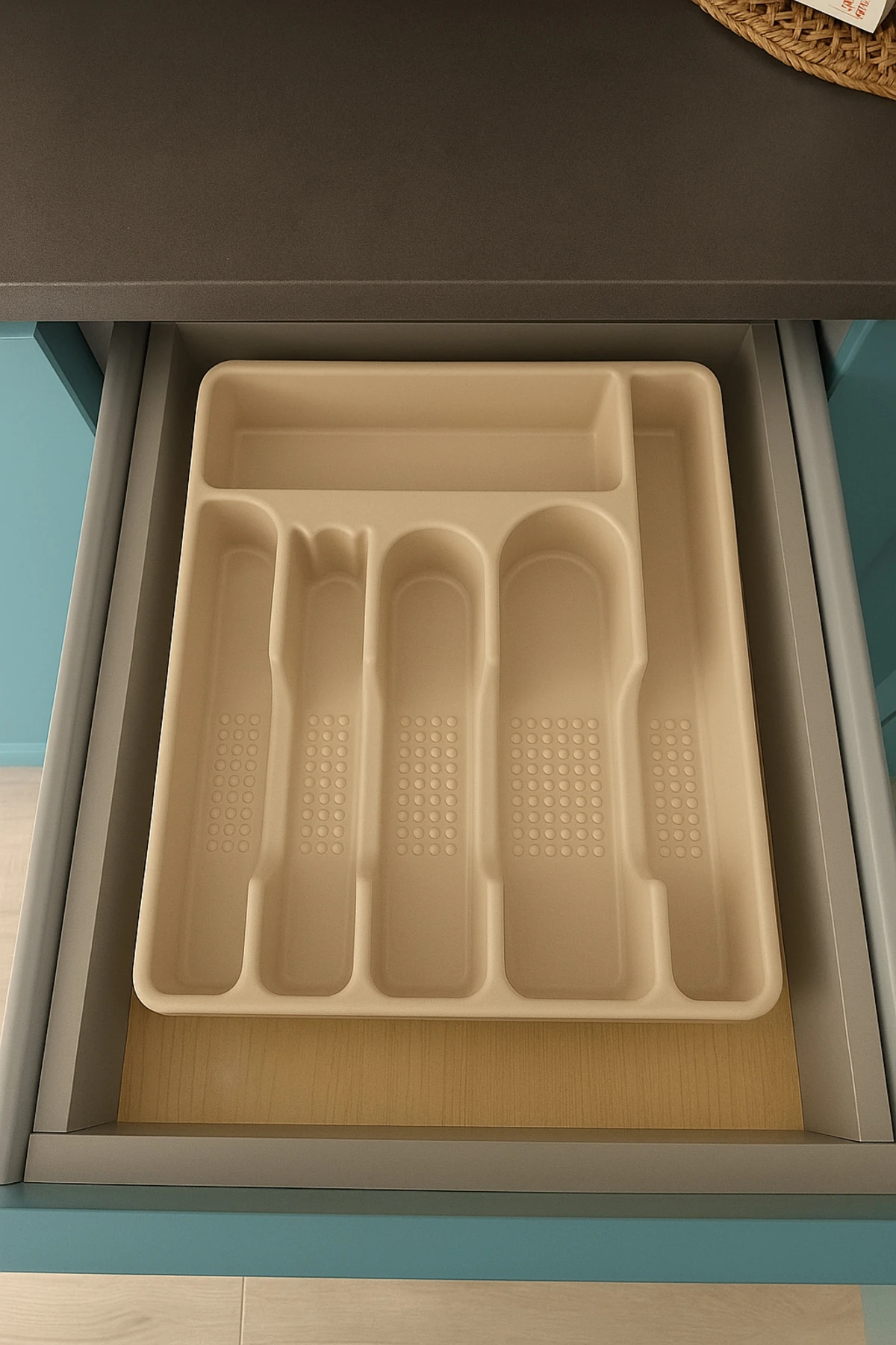 Çekmece İçi Kaşıklık 6 Gözlü Bej