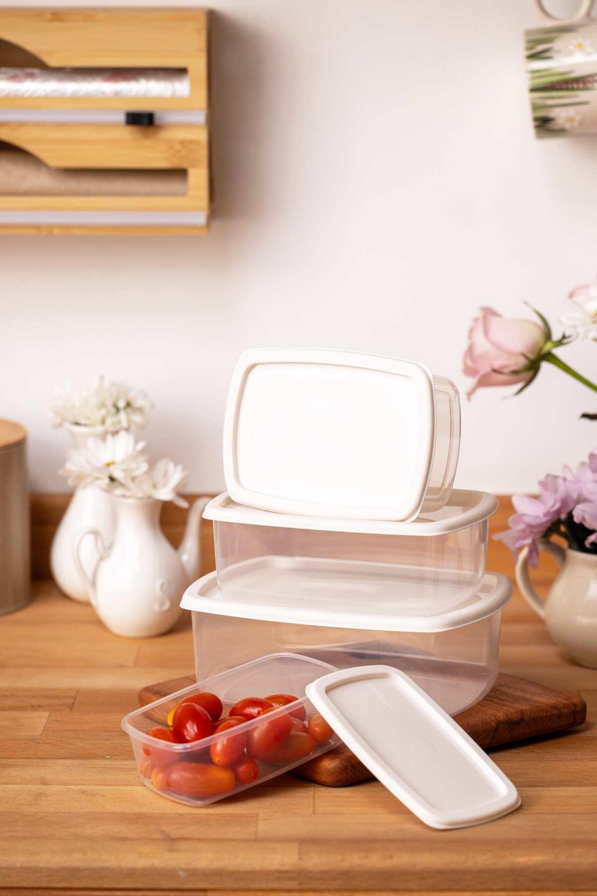 4LÜ SET SAKLAMA KABI BEYAZ