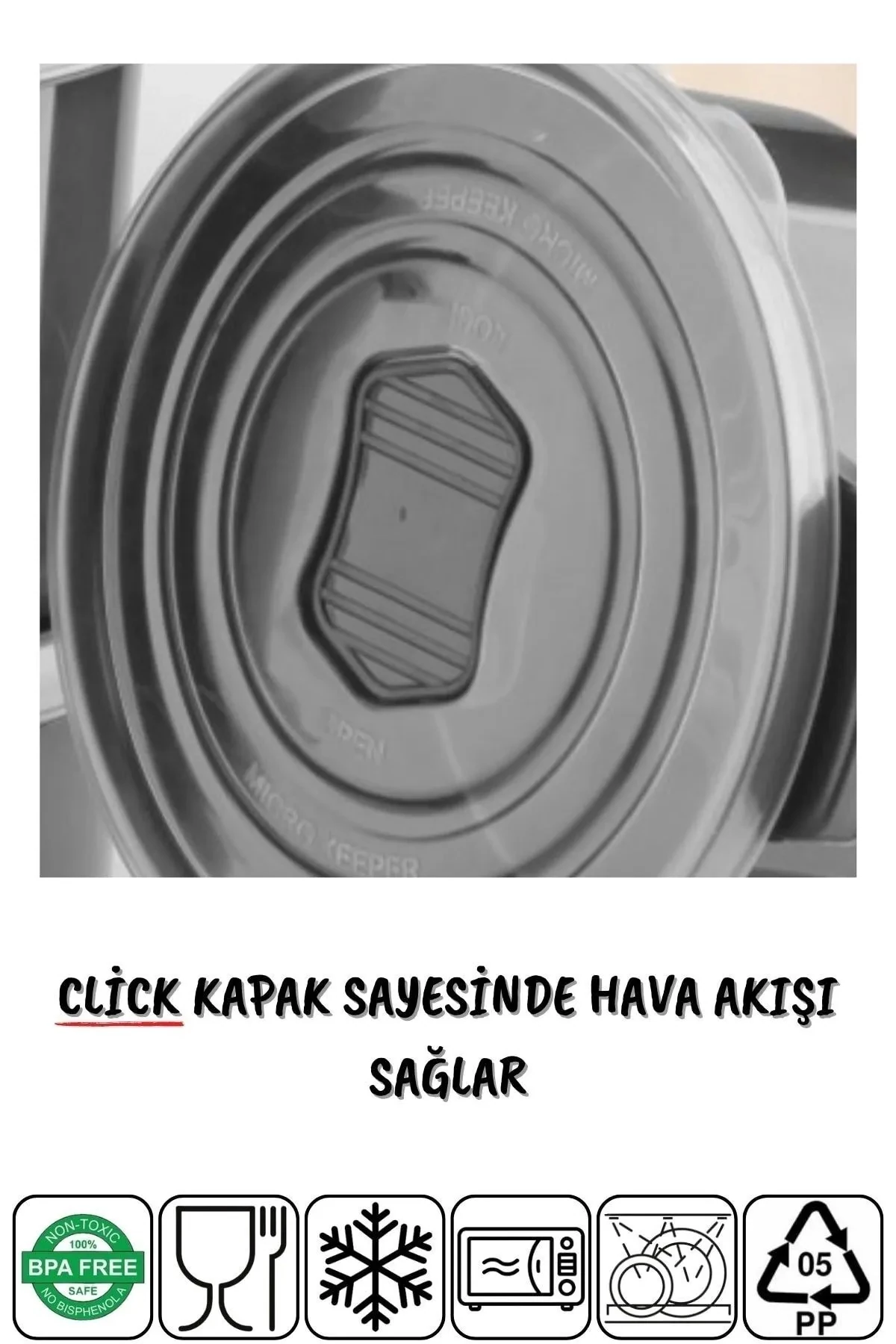 Mikrodalga Ve Difrizde Kullanılabilen Saklama Kabı Seti Yuvarlak 3'lü Antrasit