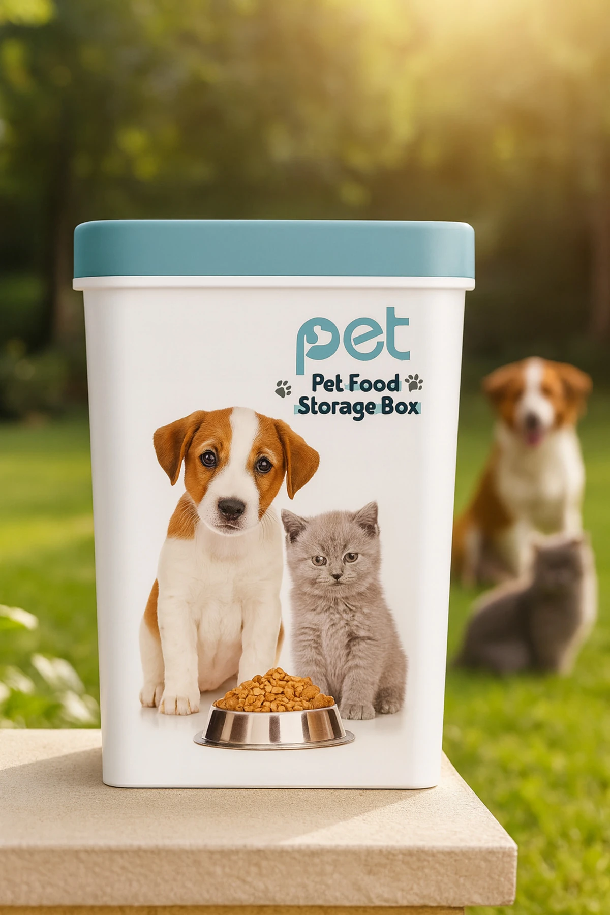 KEDİ KÖPEK MAMA KUTUSU MAVİ KAPAK 1 ADET