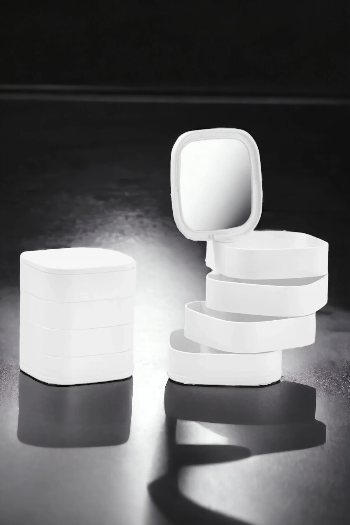 AYNALI 4 KATLI KARE ORGANİZER