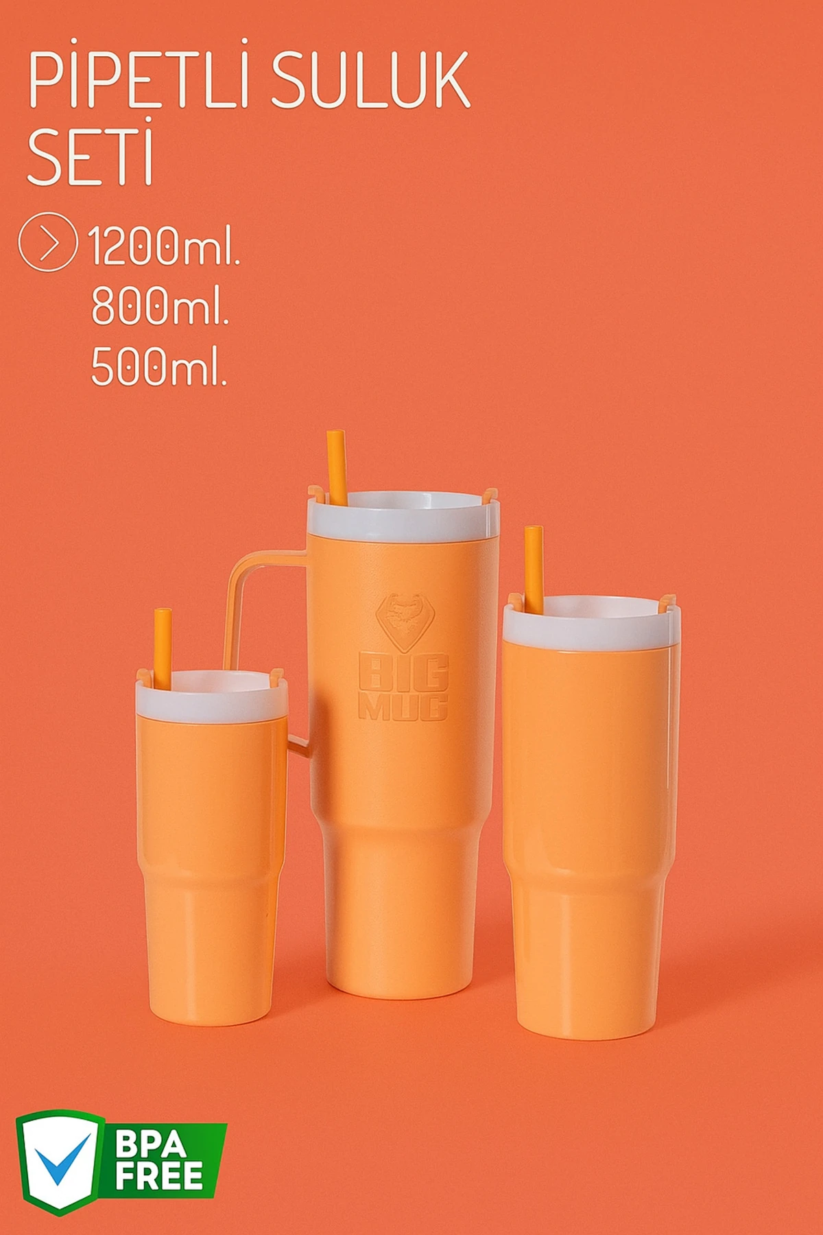 3 Boy Pipetli Suluk Seti TURUNCU