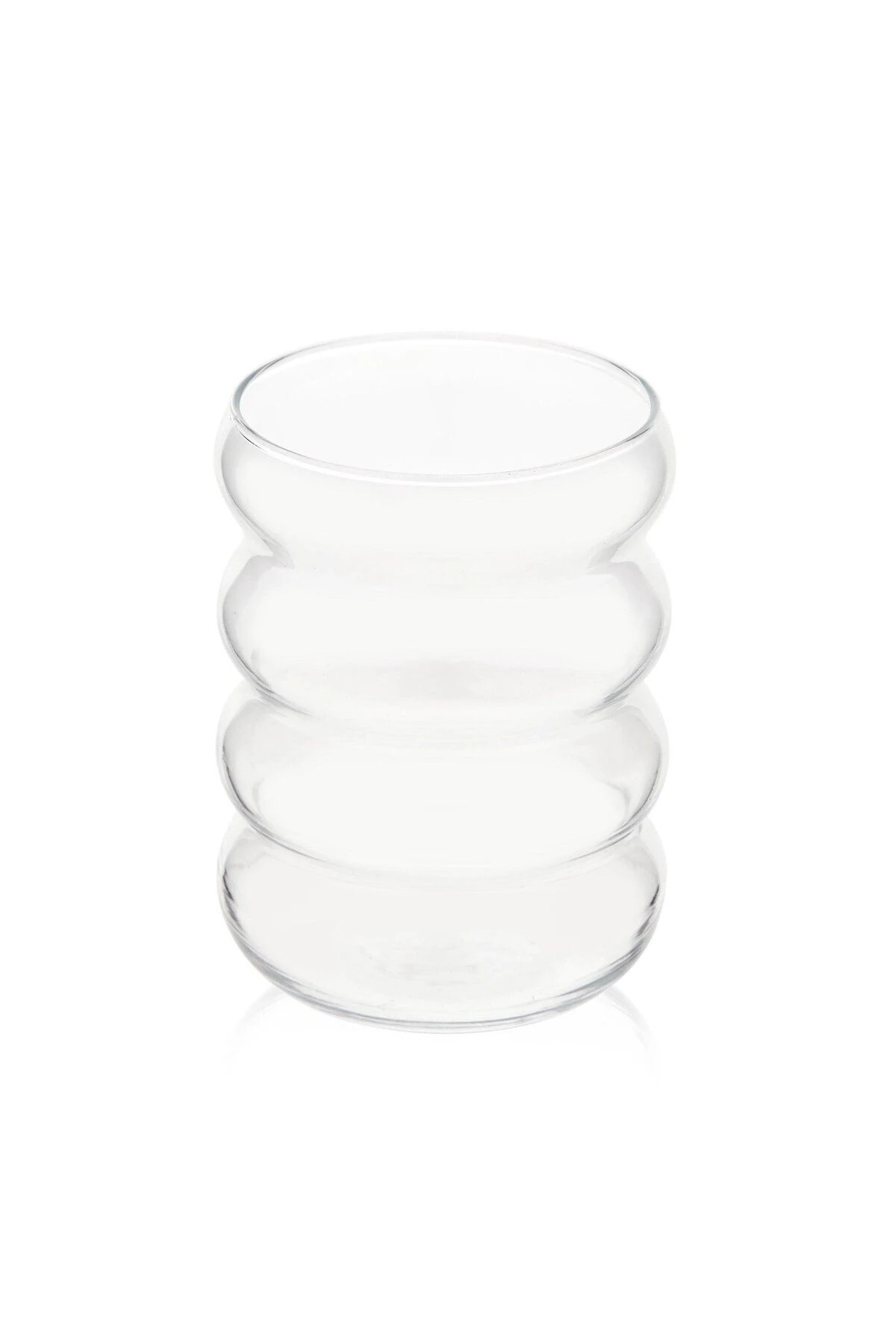 Boğumlu Borosilikat Şeffaf Cam Bardak