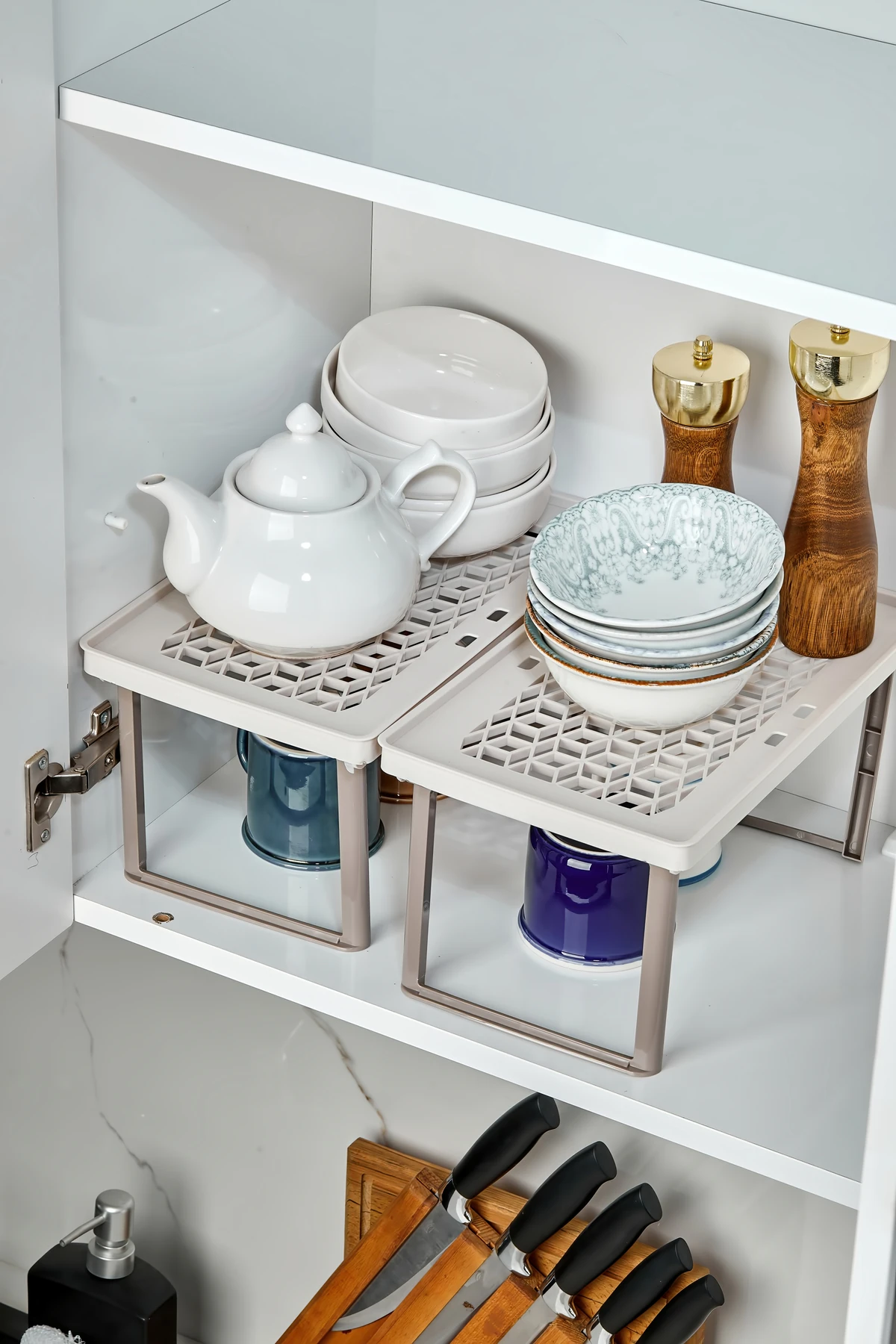 Raf Yükseltici- Dolap Içi Düzenleyici KREM 2 ADET