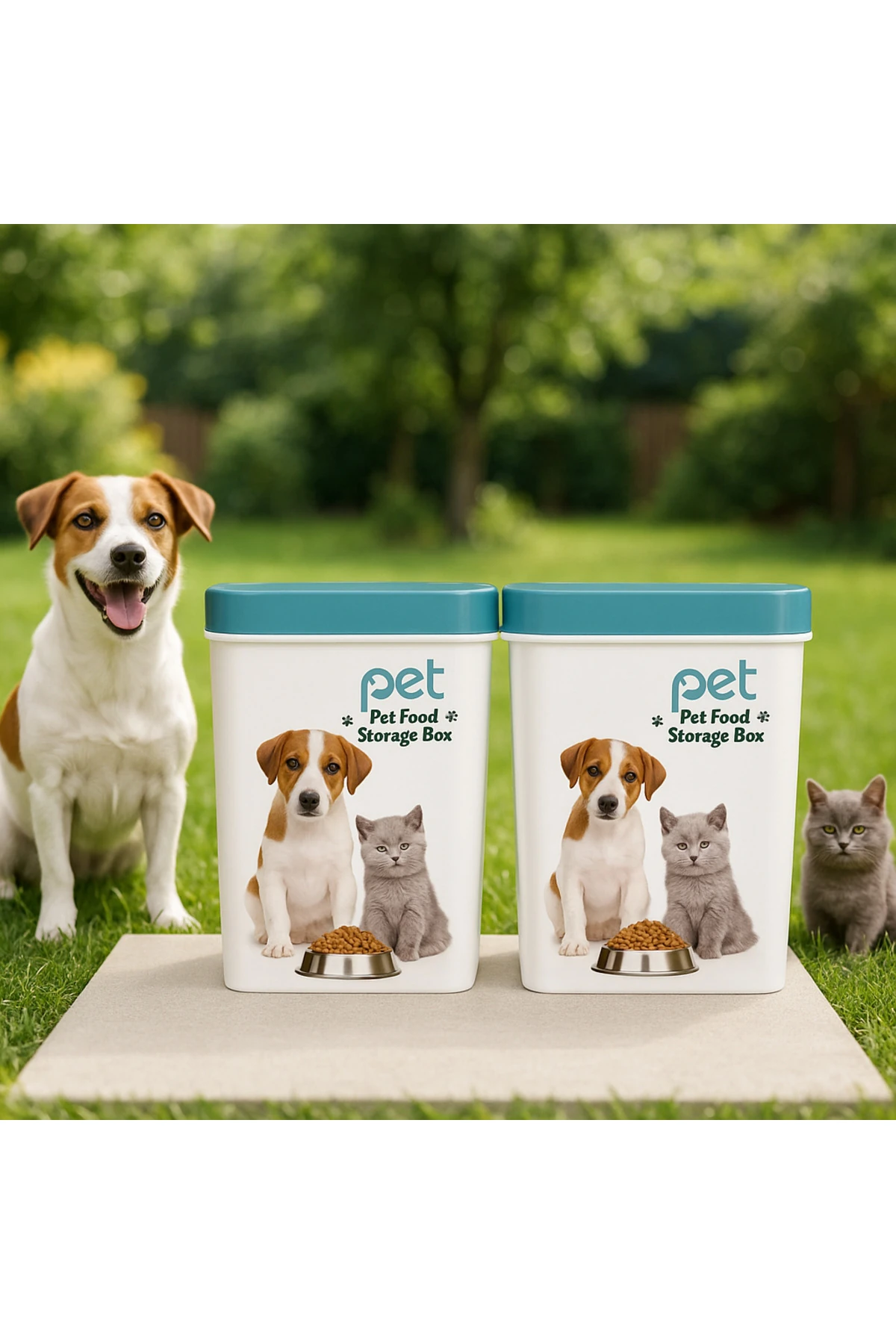 KEDİ KÖPEK MAMA KUTUSU MAVİ KAPAK 2 ADET