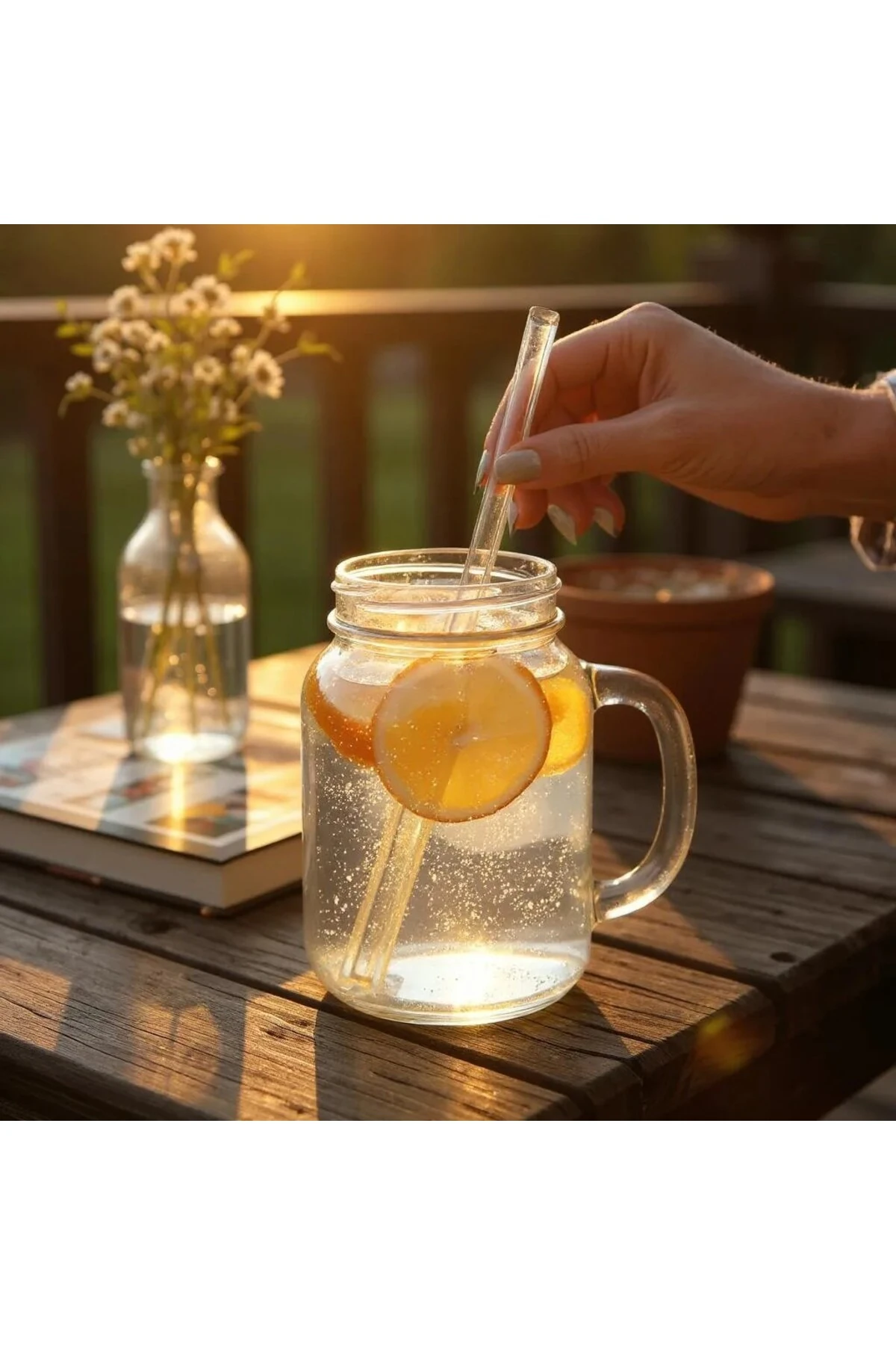 KULPLU KAVANOZ MODEL CAM PİPETLİ BARDAK 1 ADET