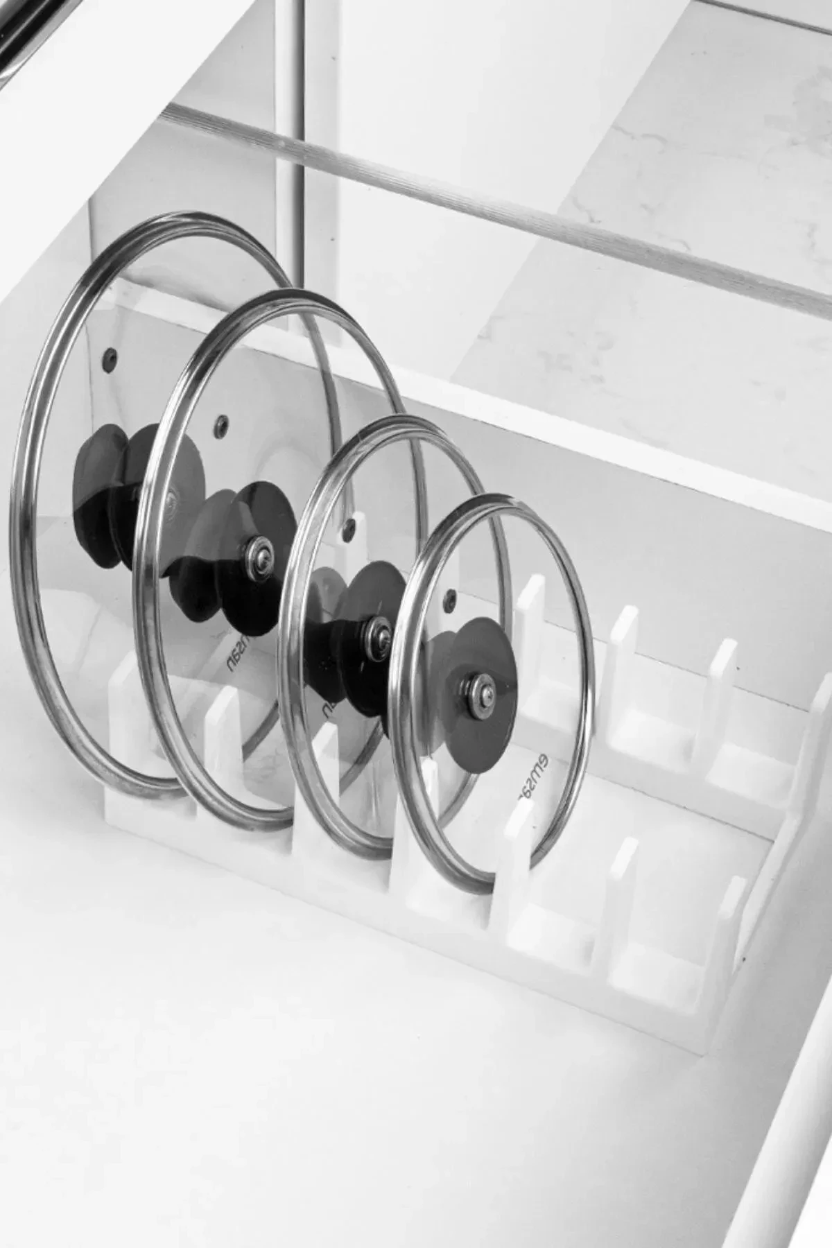 2'li Mutfak Seti Beyaz Tencere Kapak Düzenleyici