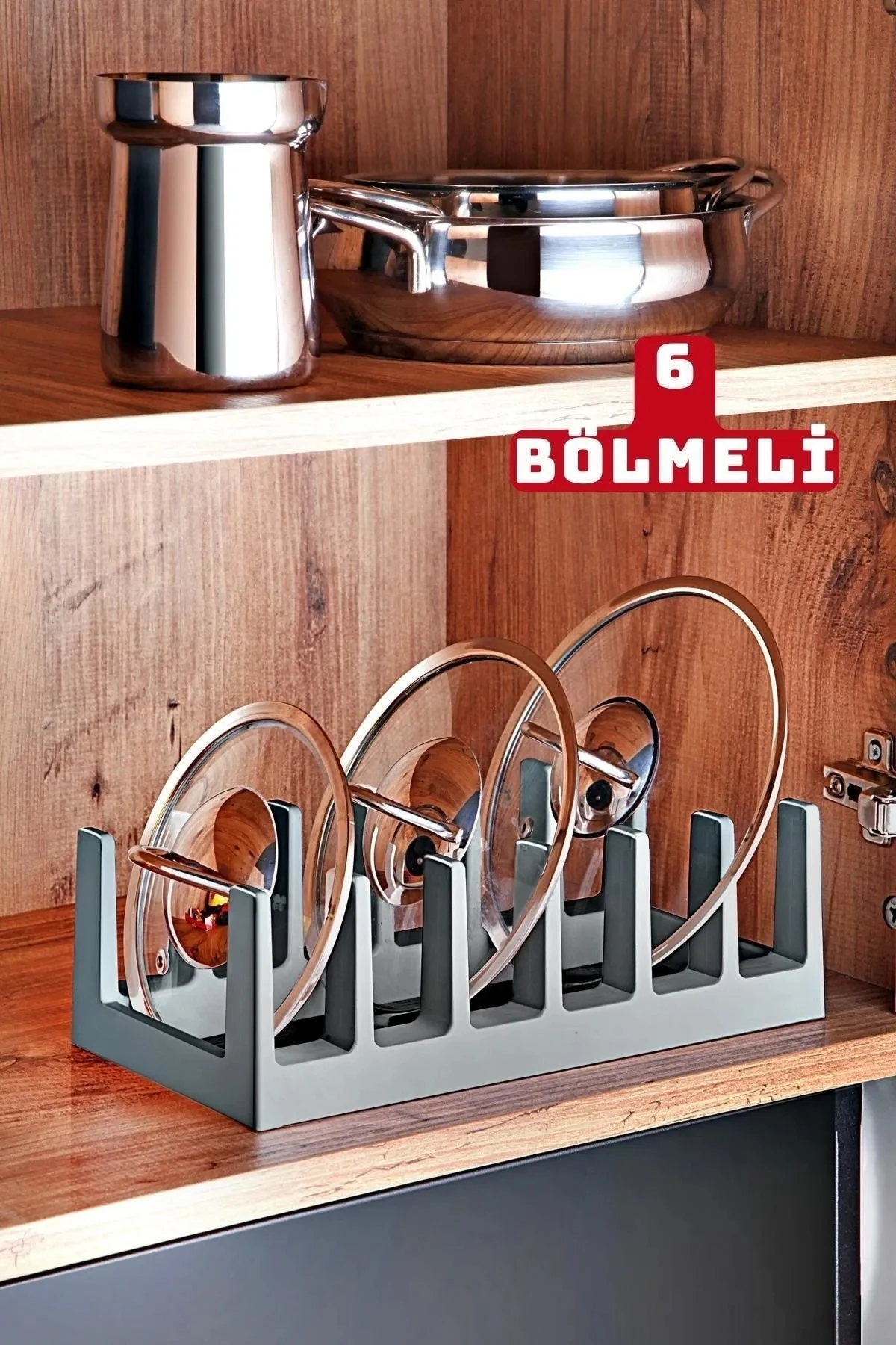 2'li Mutfak Seti Antrasit Kaşıklık - Tencere Kapak Düzenleyici