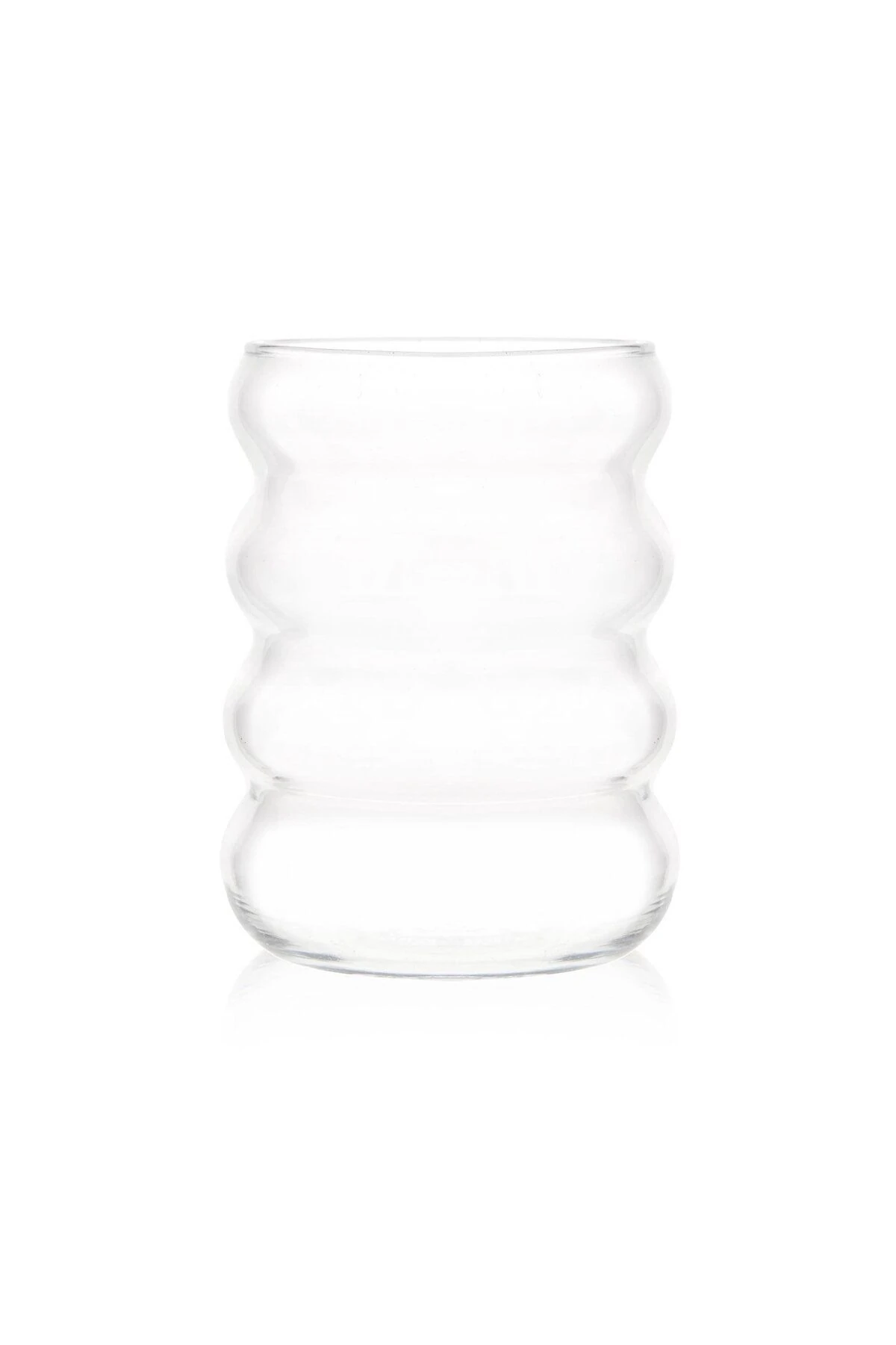 Boğumlu Borosilikat Şeffaf Cam Bardak