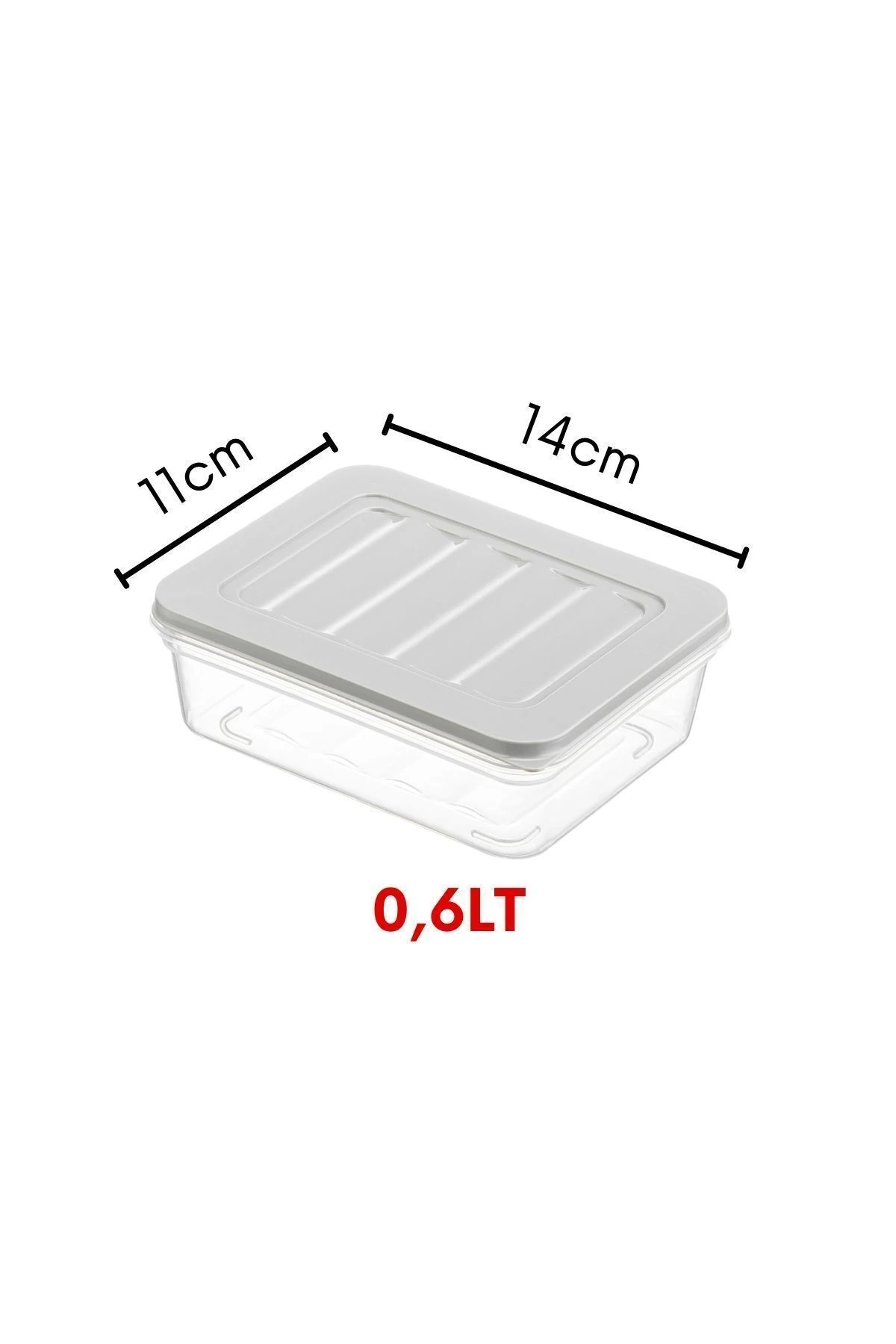 6'lı Set Freshbox Mikrodalga Ve Difrize Uygun Saklama Kabı Gri
