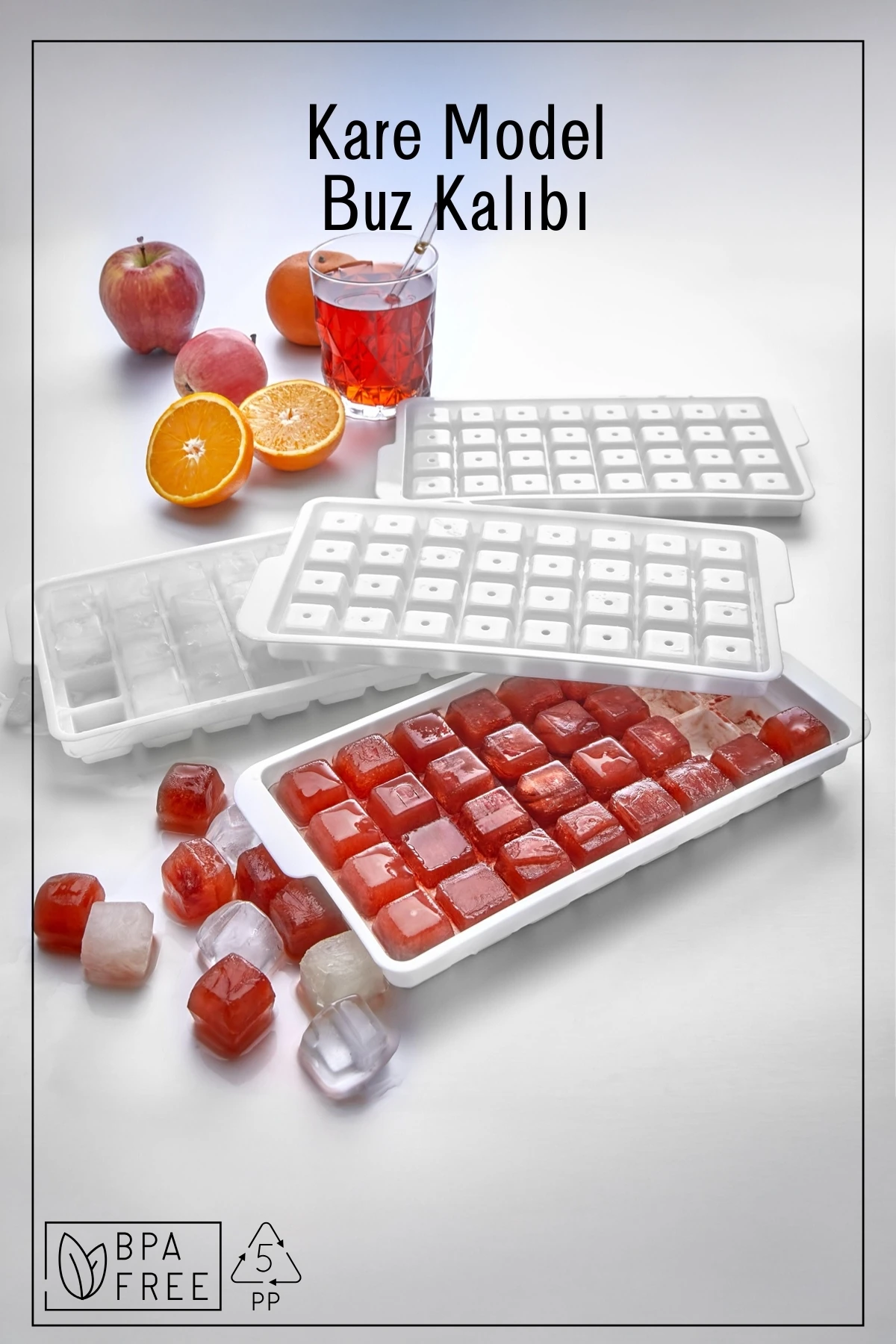 32'li Kare Model Buz Kalıbı Beyaz