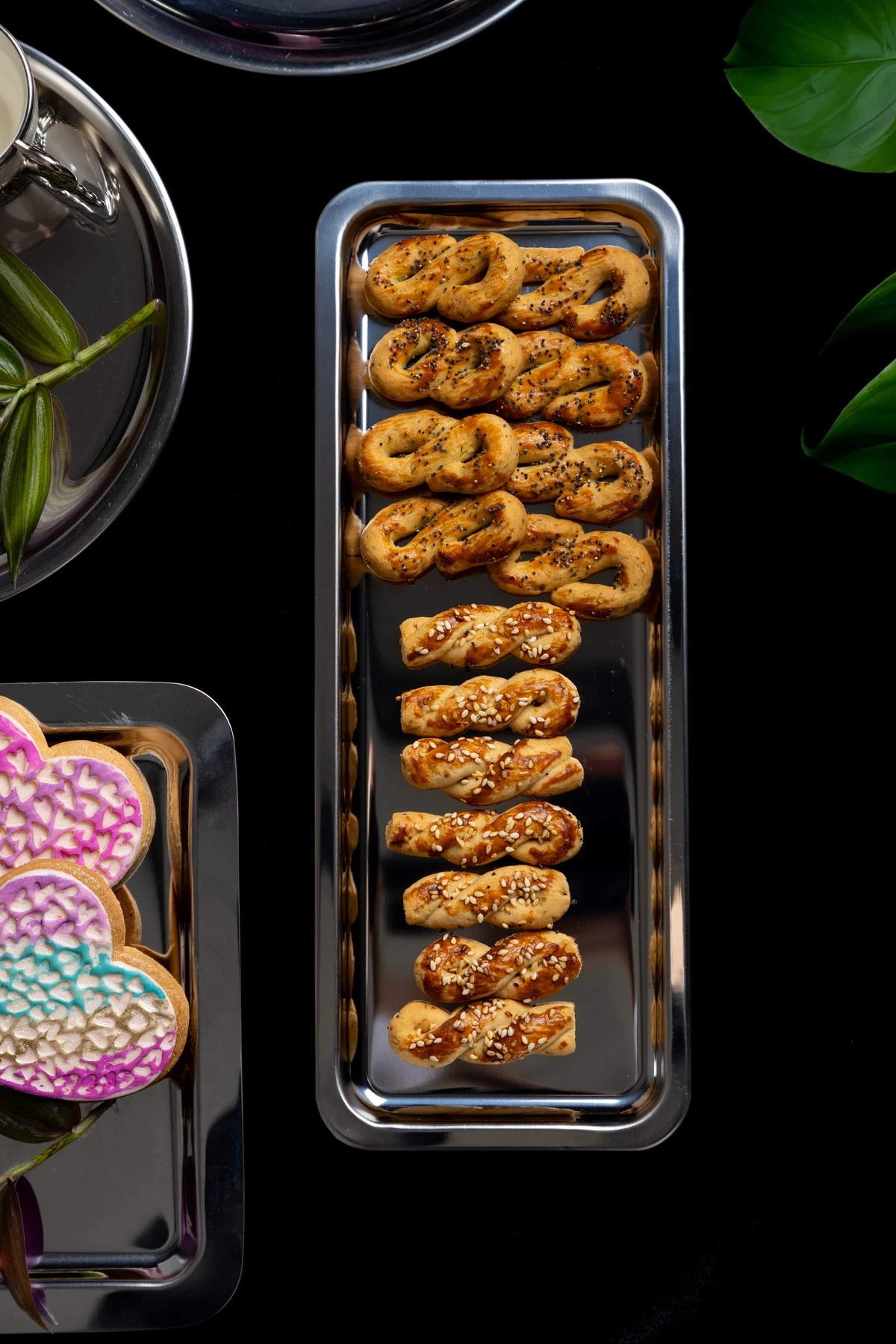 4'lü Sunum Tepsisi Kare,yuvarlak,baton Dekoratif Servis Tepsisi