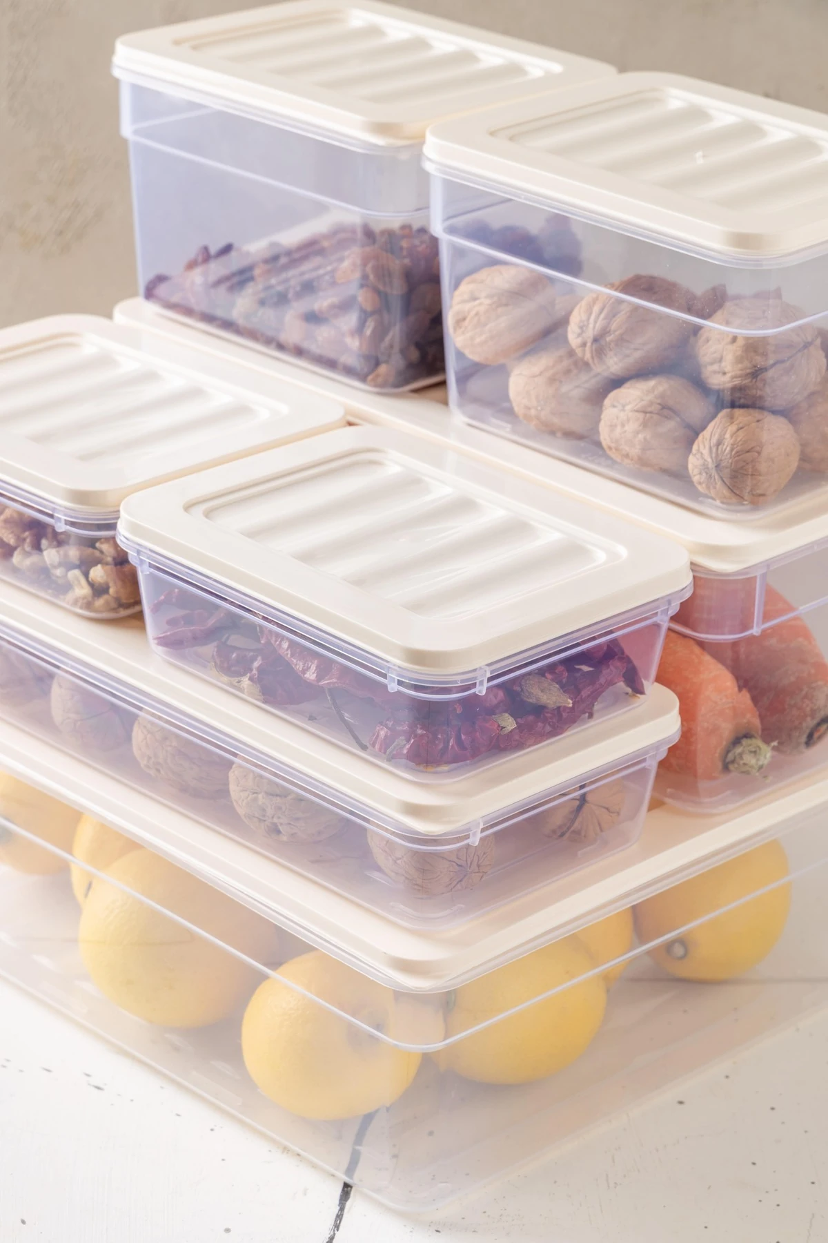 7'li Set New Freshbox Mikrodalga Ve Difrize Uygun Saklama Kabı KREM