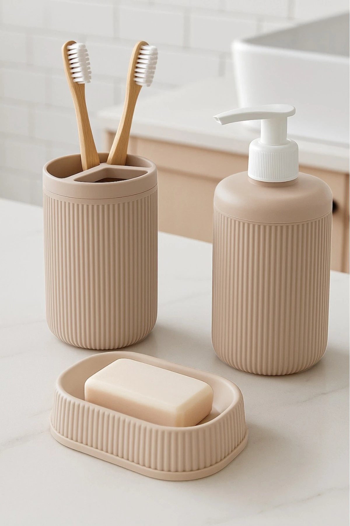 3LÜ BANYO SETİ BEJ